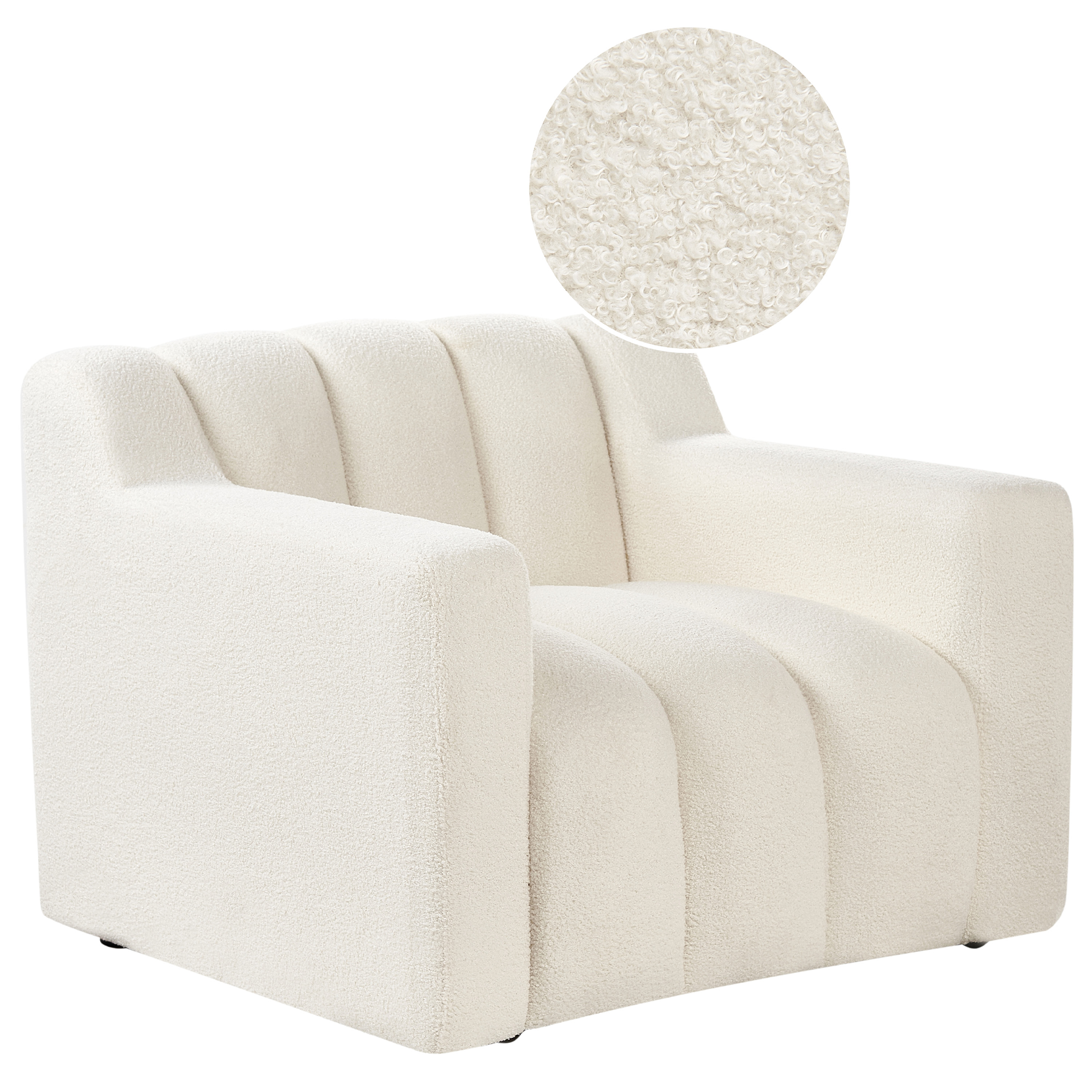 Fotoliu AGERUP Boucle Alb-murdar [2]