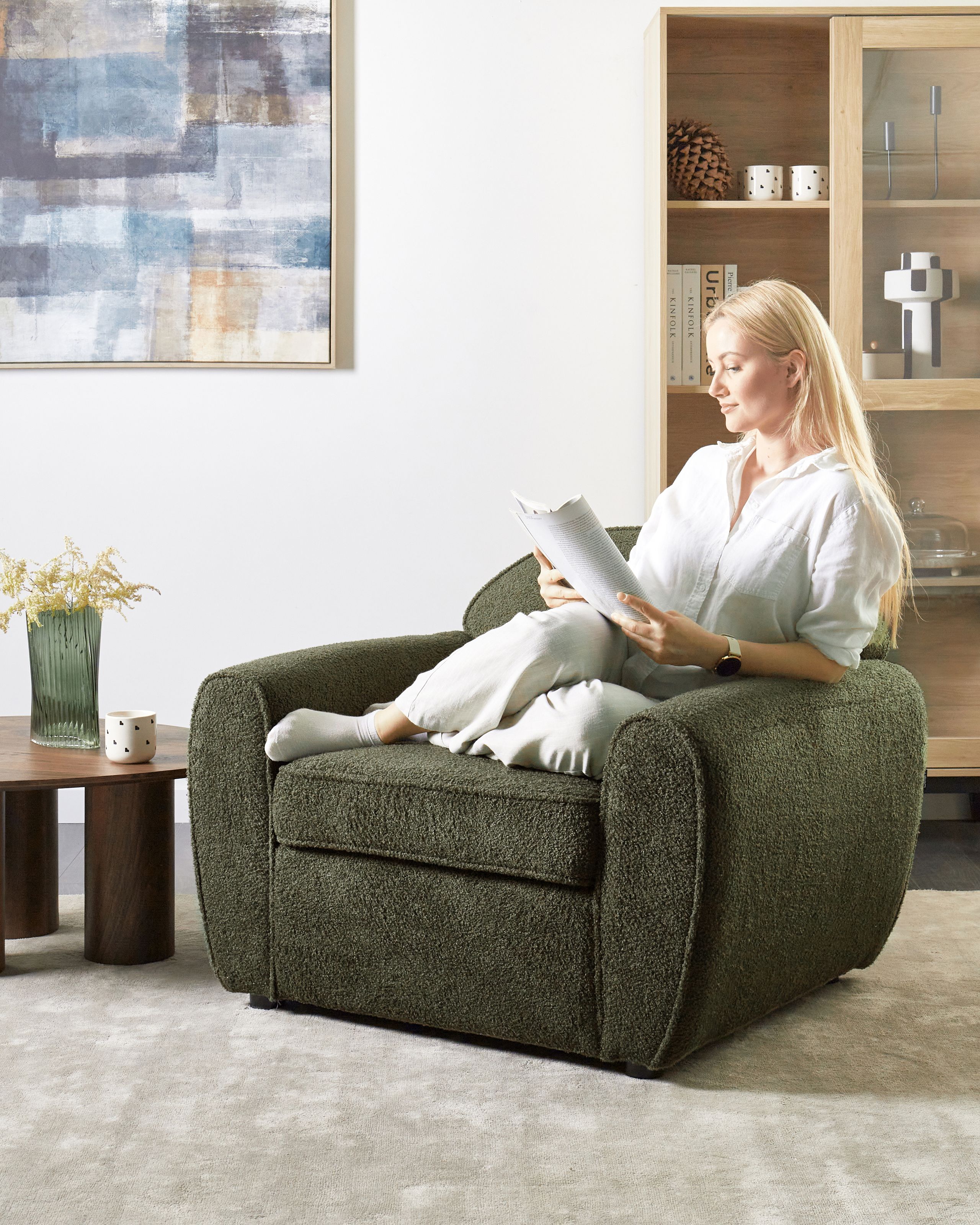 Fotolii - Fotoliu ELLEDE Boucle Verde închis