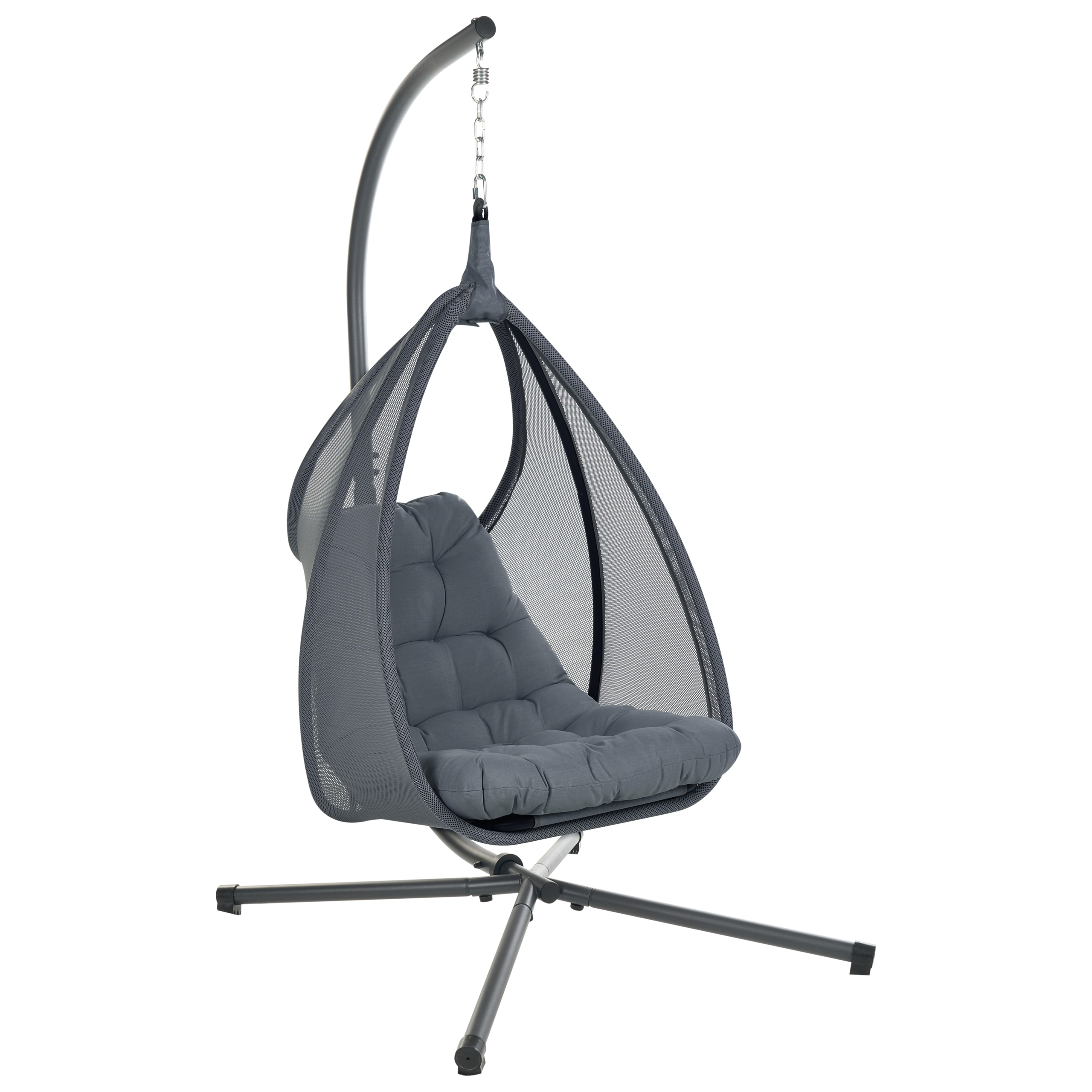 AVEGNO Hanging Armchair with Stand Dark Grey [2]