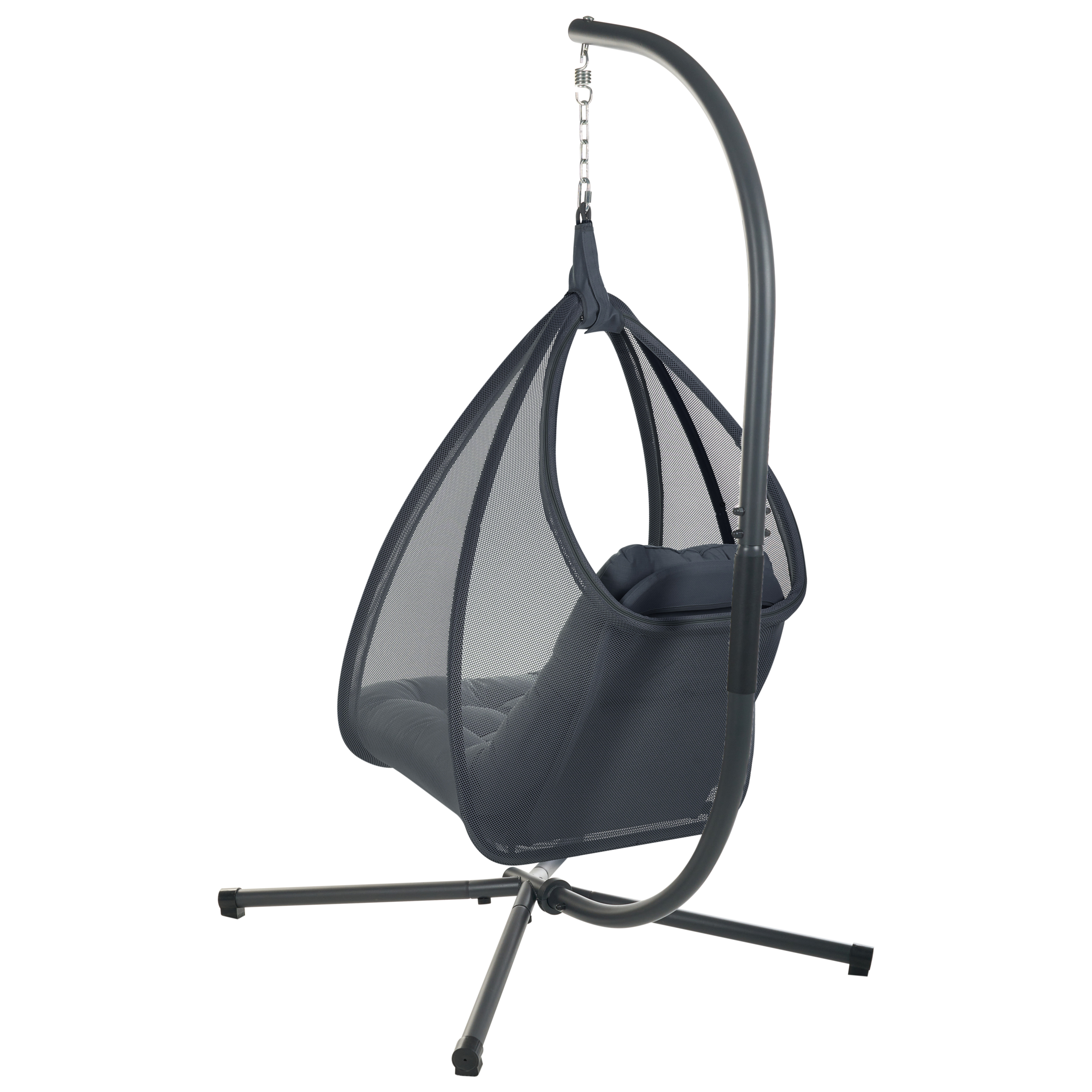 AVEGNO Hanging Armchair with Stand Dark Grey [5]