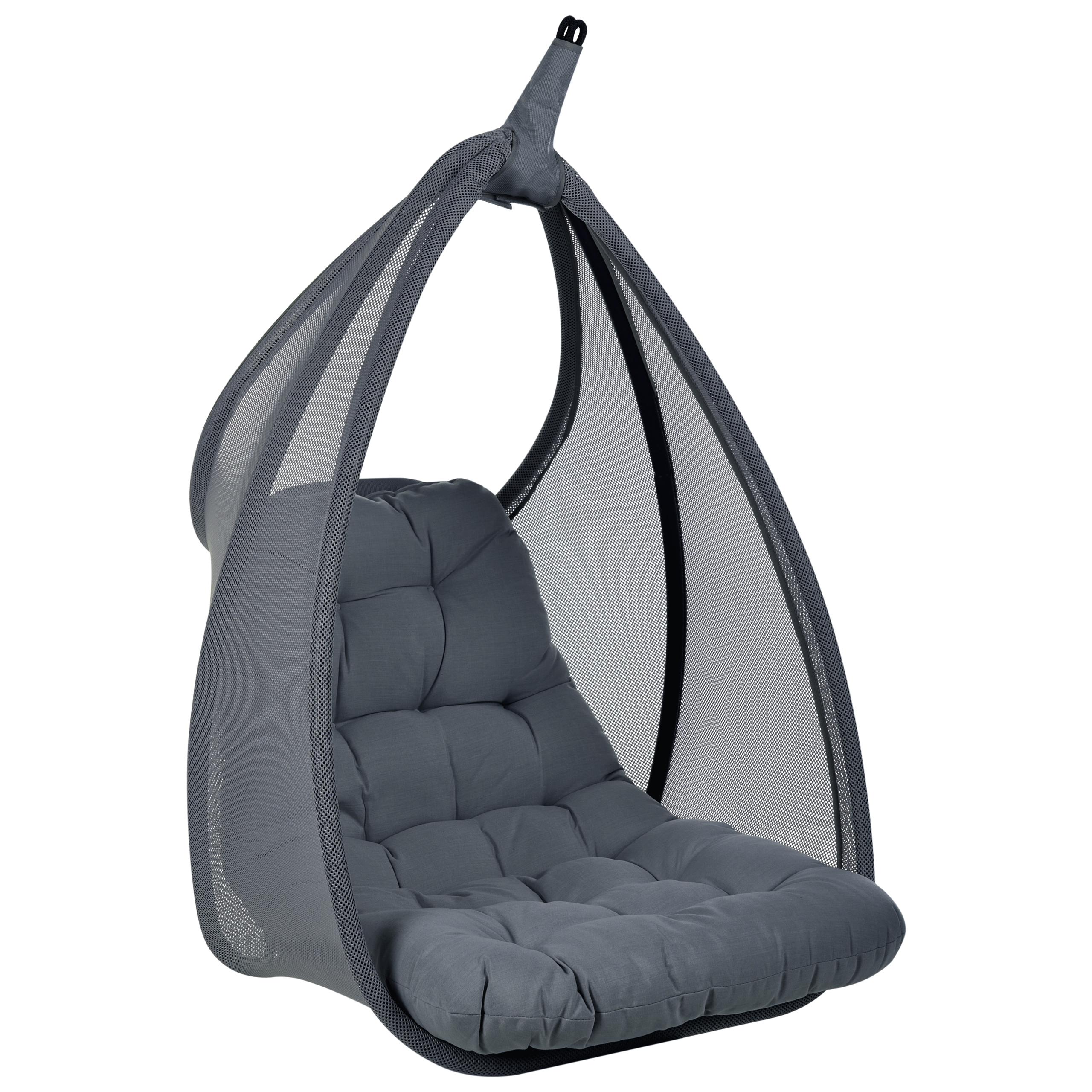 AVEGNO Hanging Armchair with Stand Dark Grey [8]