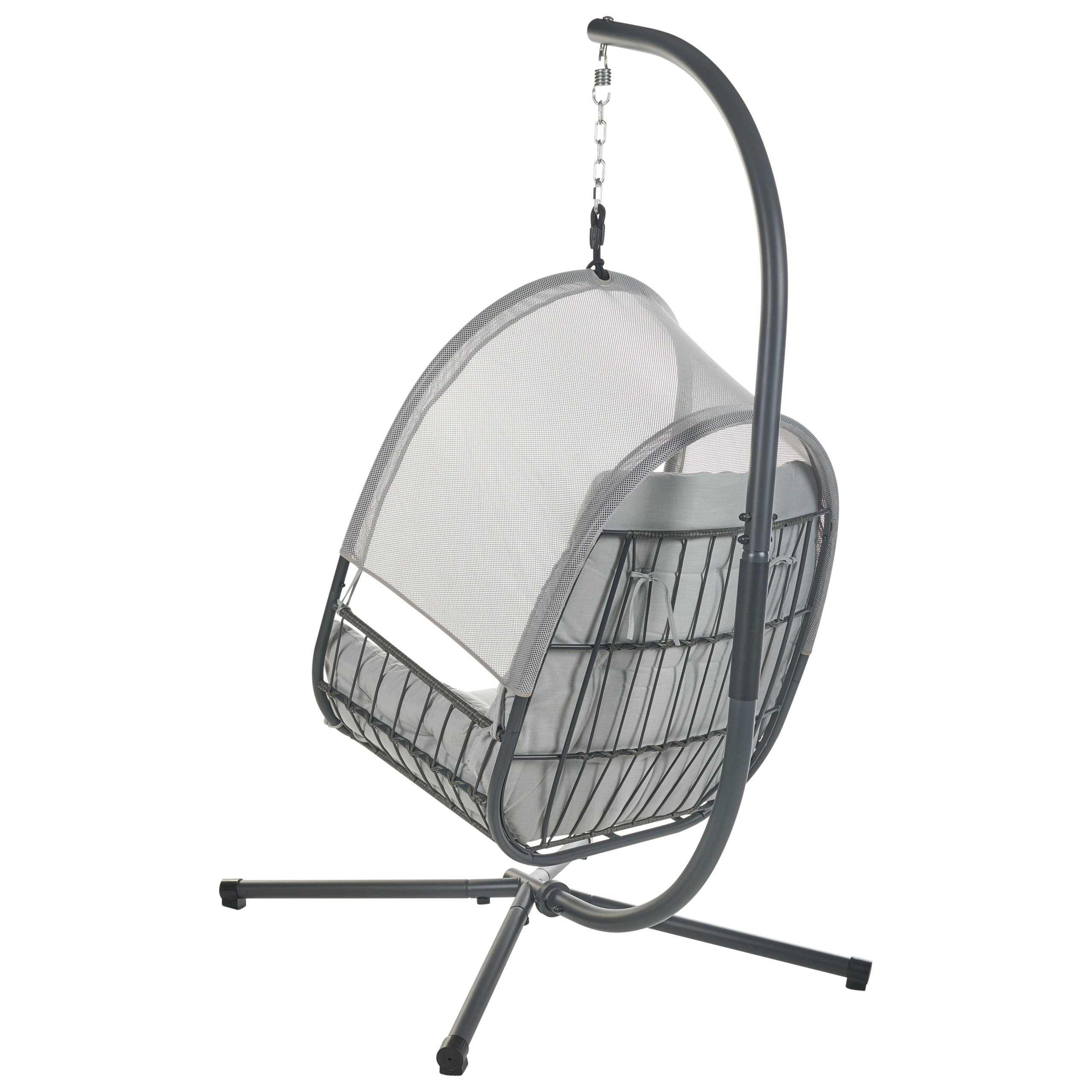 Fotoliu suspendat cu suport ALVIANO  Gri deschis [5]