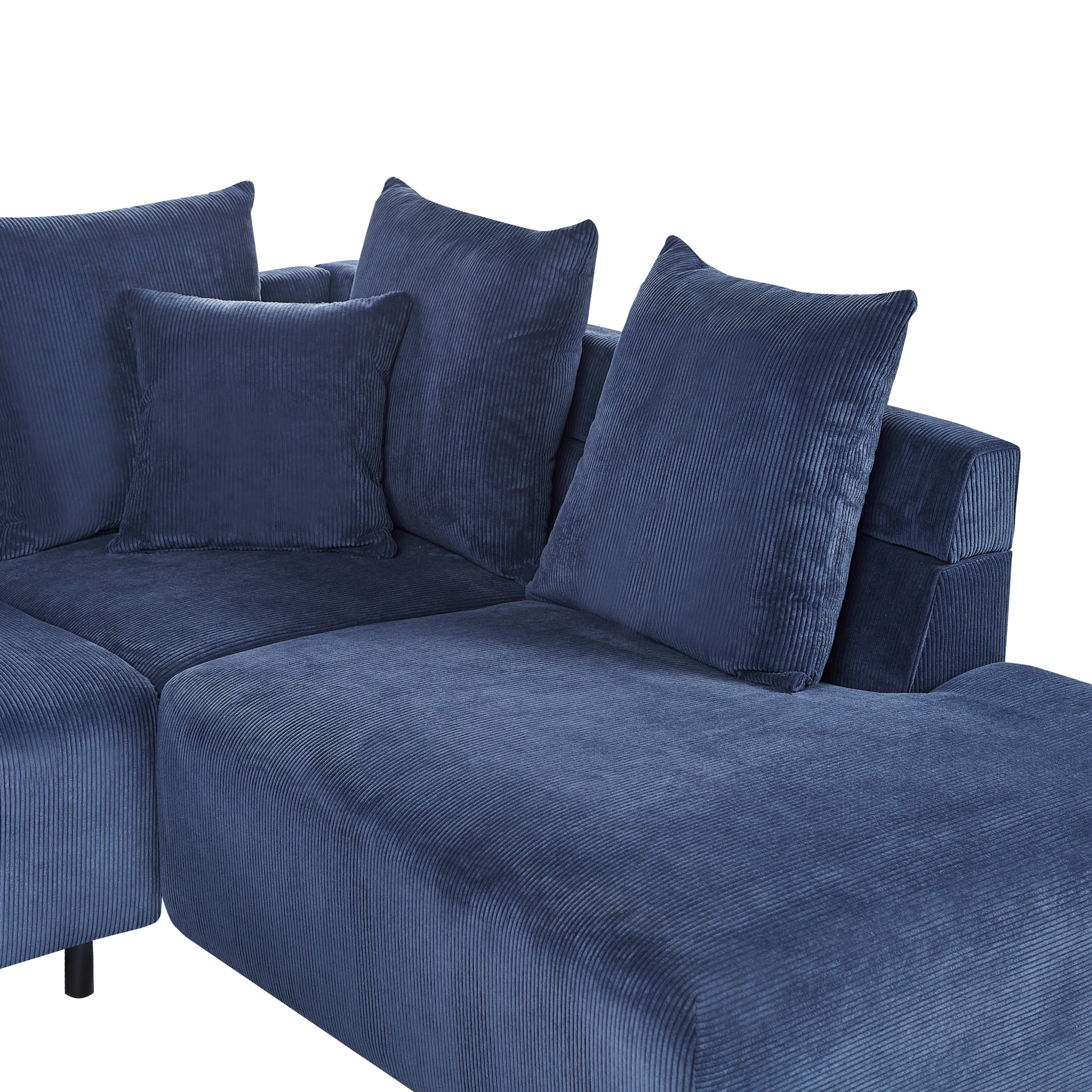 4-seater corner sofa bed LUNNER Dark blue velvet Left [8]