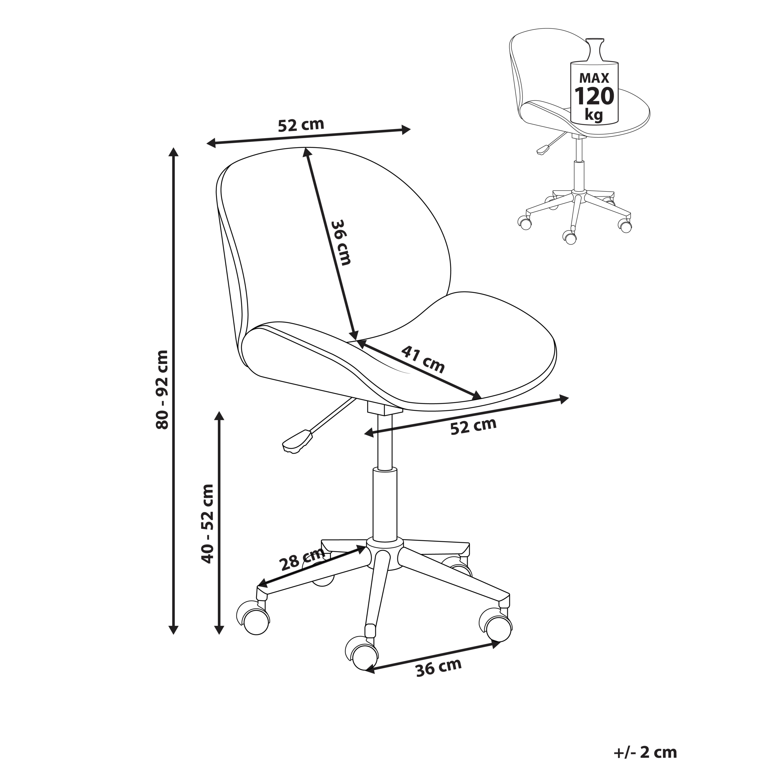 Office chair MENESHA White Boucle [3]