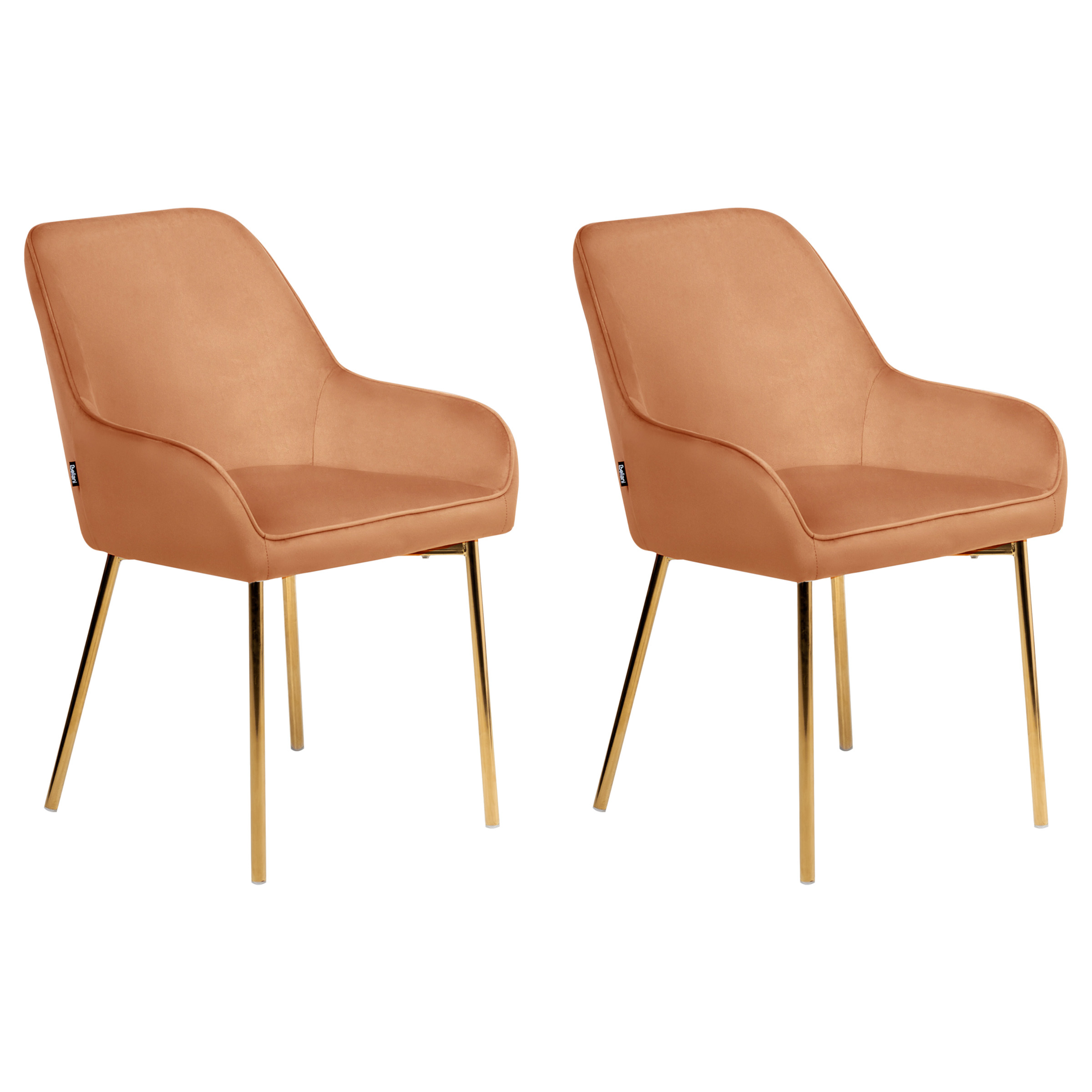 Set de 2 scaune dining LOVERNA Catifea Portocaliu [2]