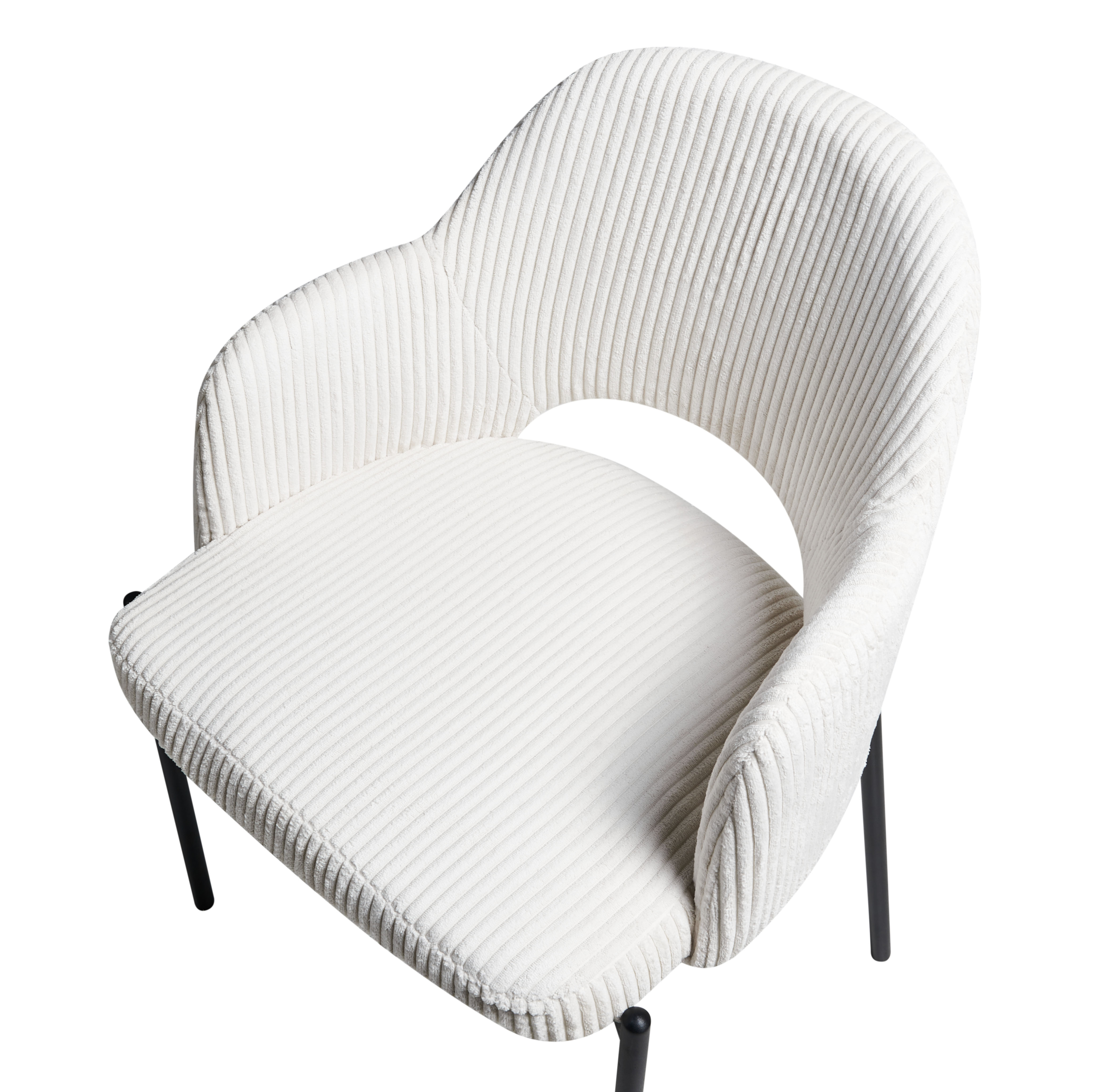 Set of 2 dining chairs RATON Off-white suede [8]