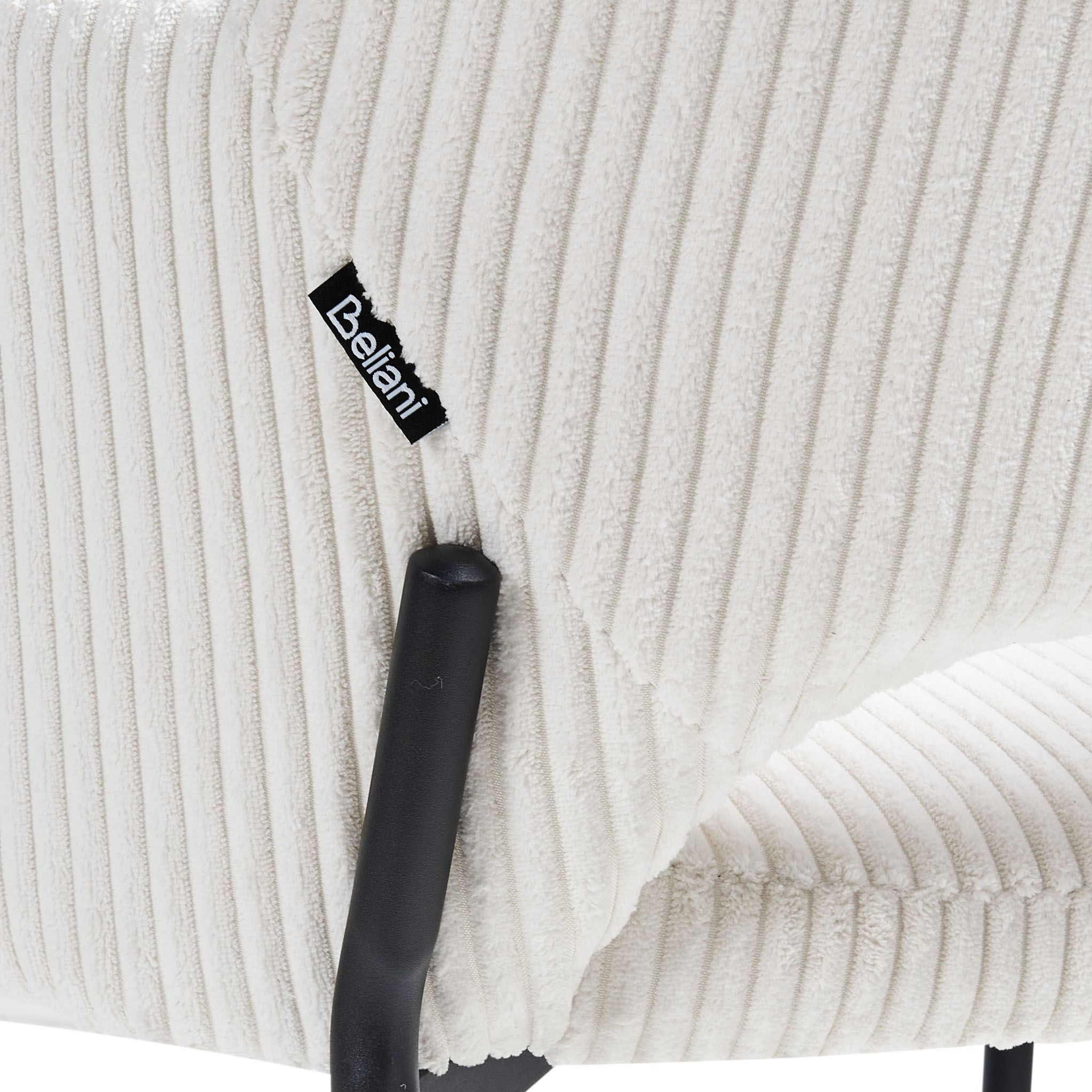 Set of 2 dining chairs RATON Off-white suede [9]