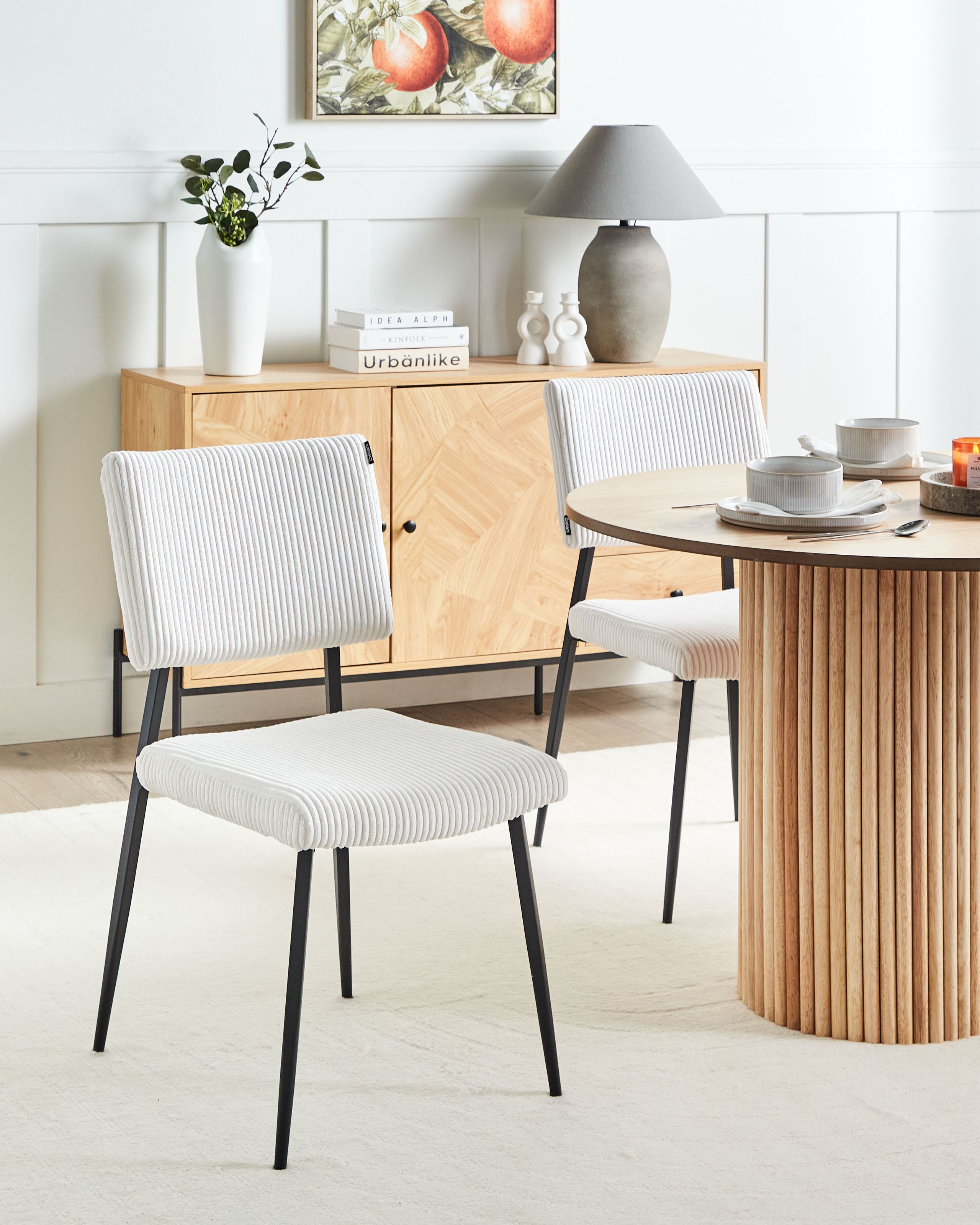 Scaun dining - Set of 2 dining chairs STURGIS Velour Off-white