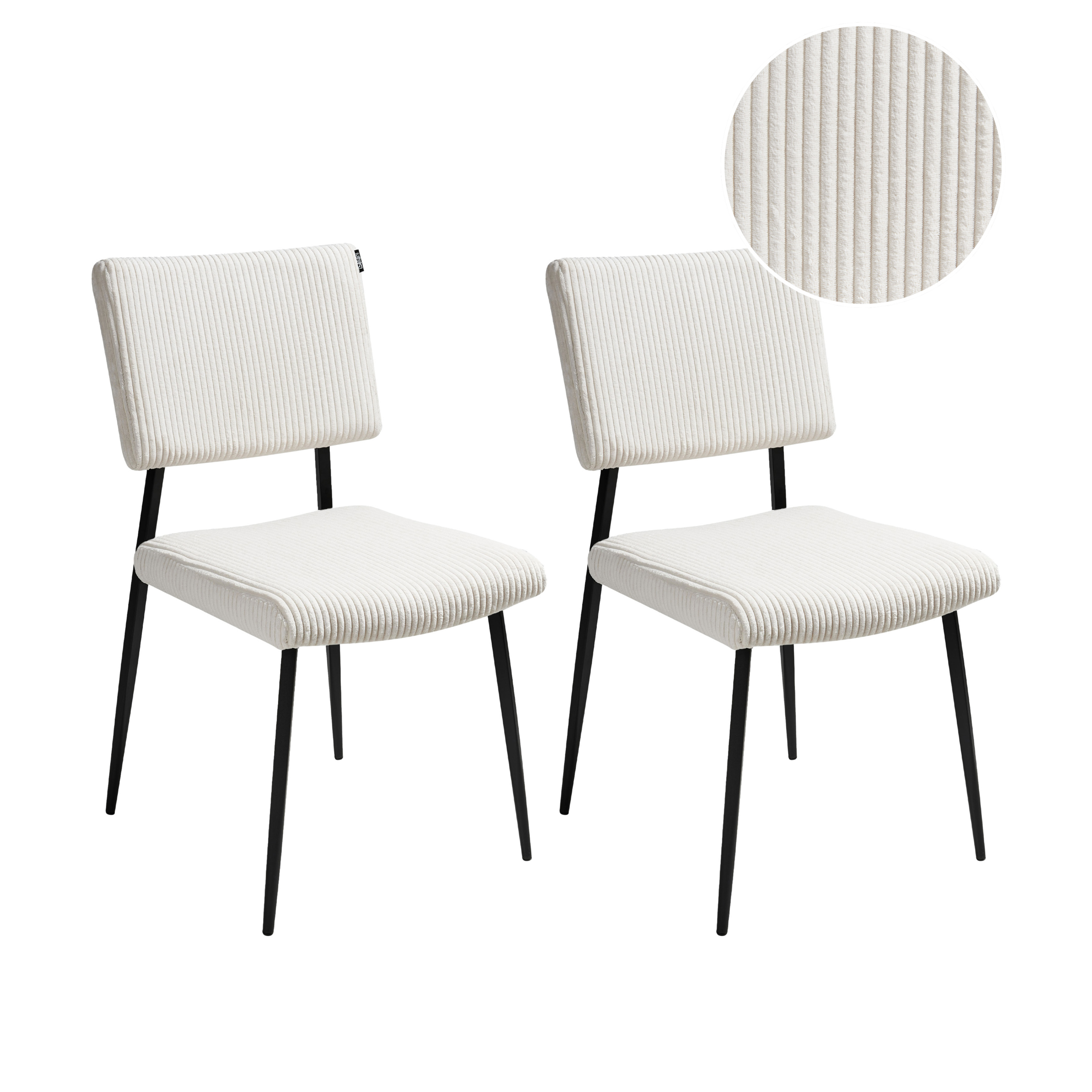 Set of 2 dining chairs STURGIS Velour Off-white [2]