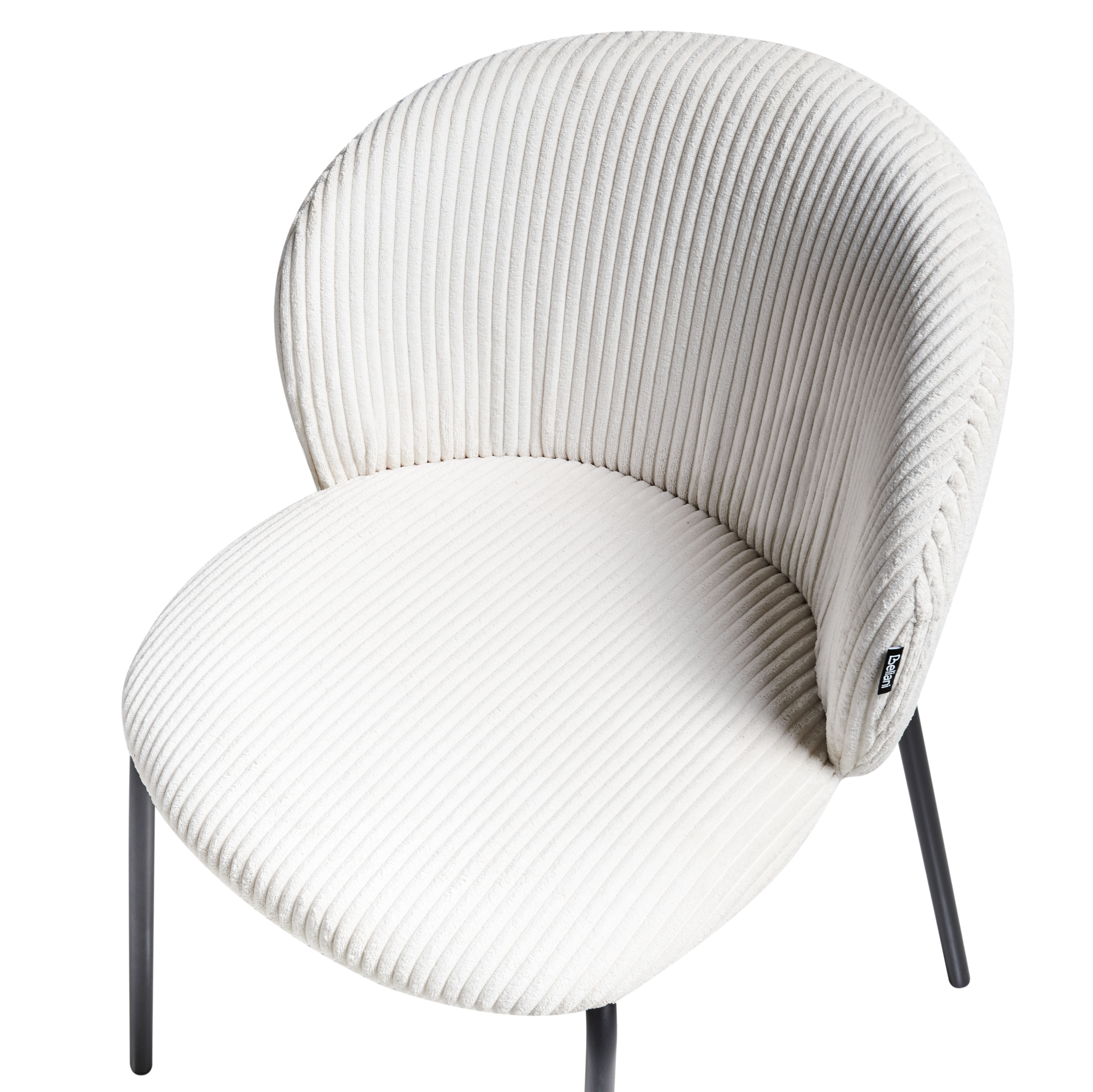 Set de 2 scaune dining MILES Velur Alb-murdar [7]