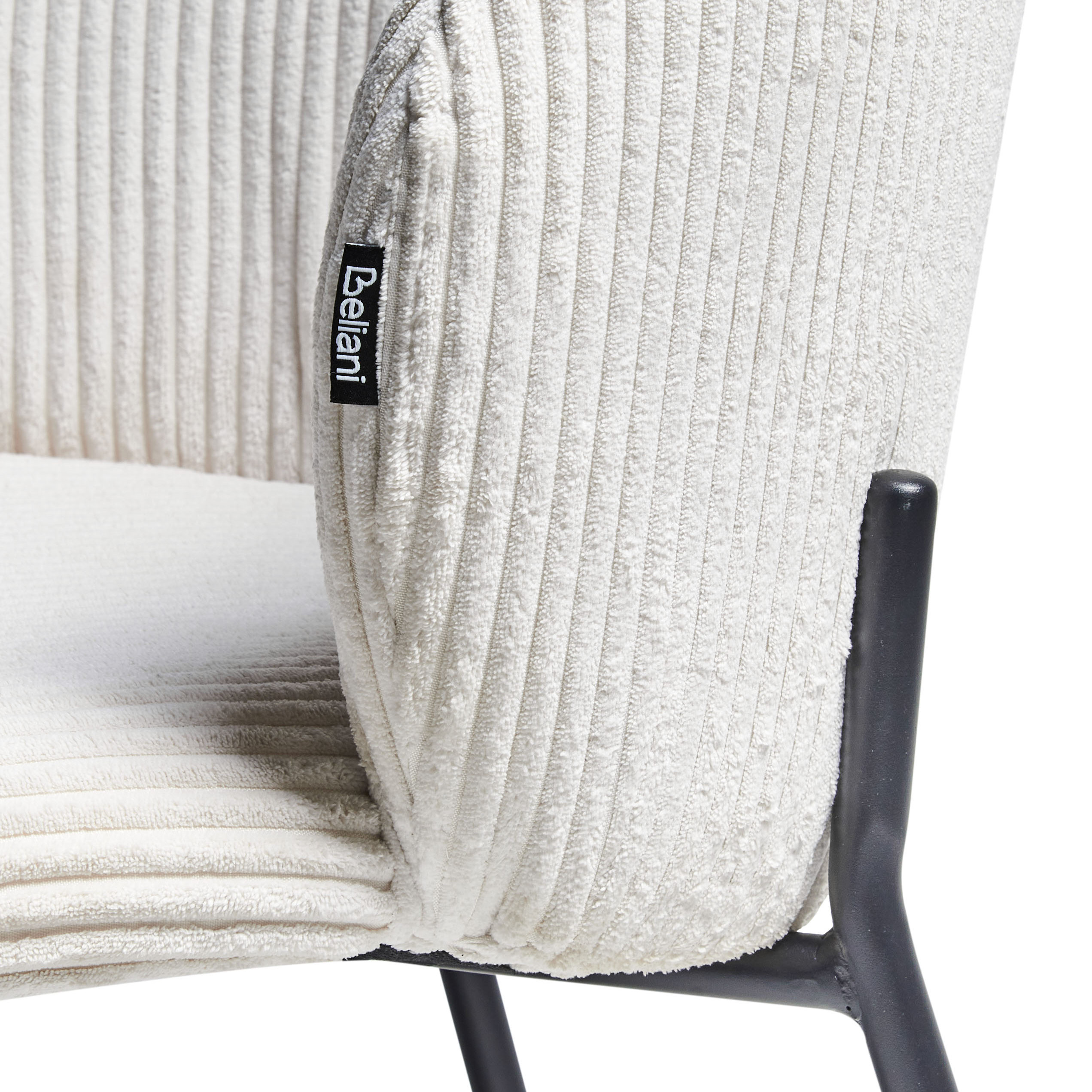 Set de 2 scaune dining MILES Velur Alb-murdar [9]