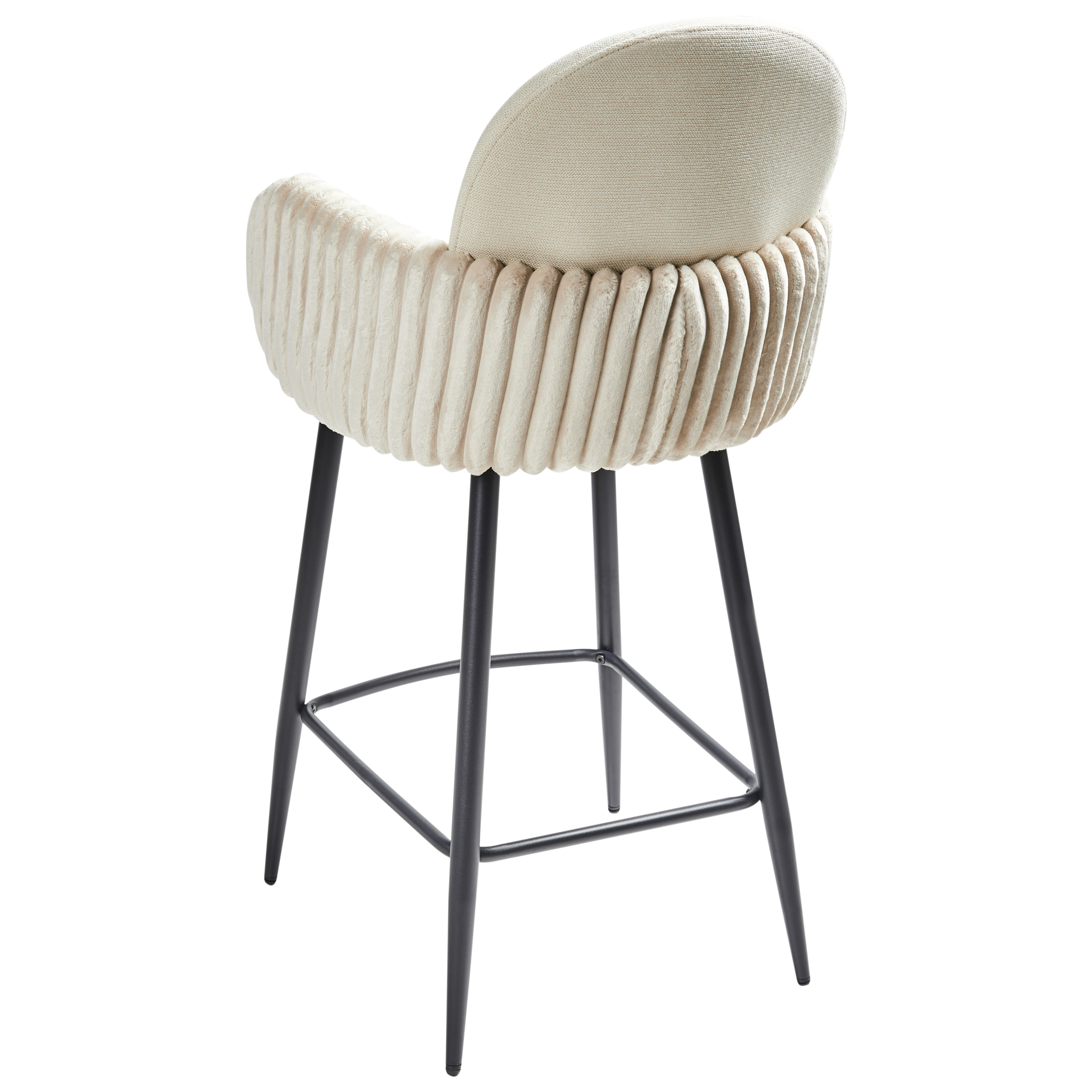 Set of 2 AMITY Bar Stools Light Beige [6]