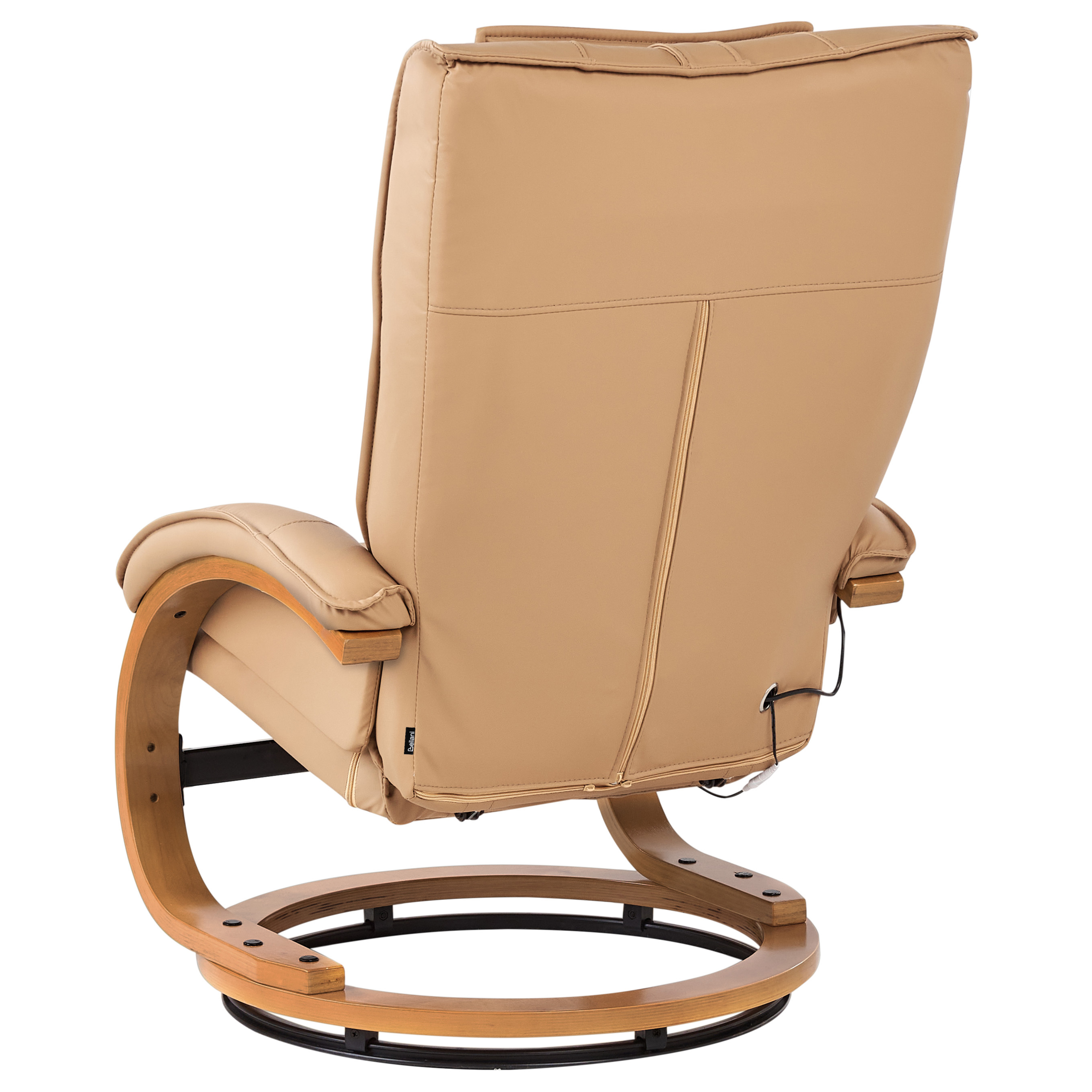 MAJESTIC massage chair with stool Eco-leather Light brown [7]
