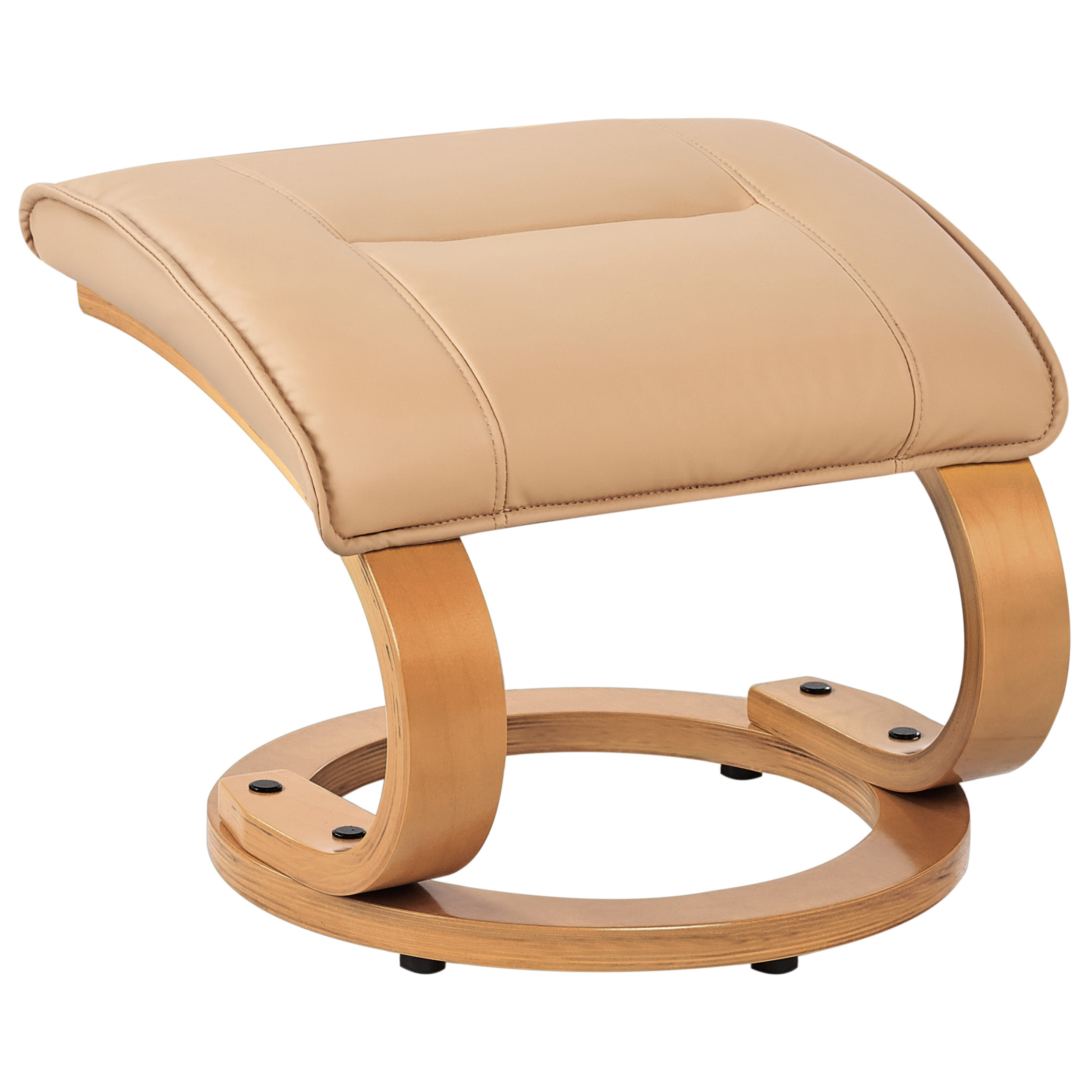 MAJESTIC massage chair with stool Eco-leather Light brown [9]