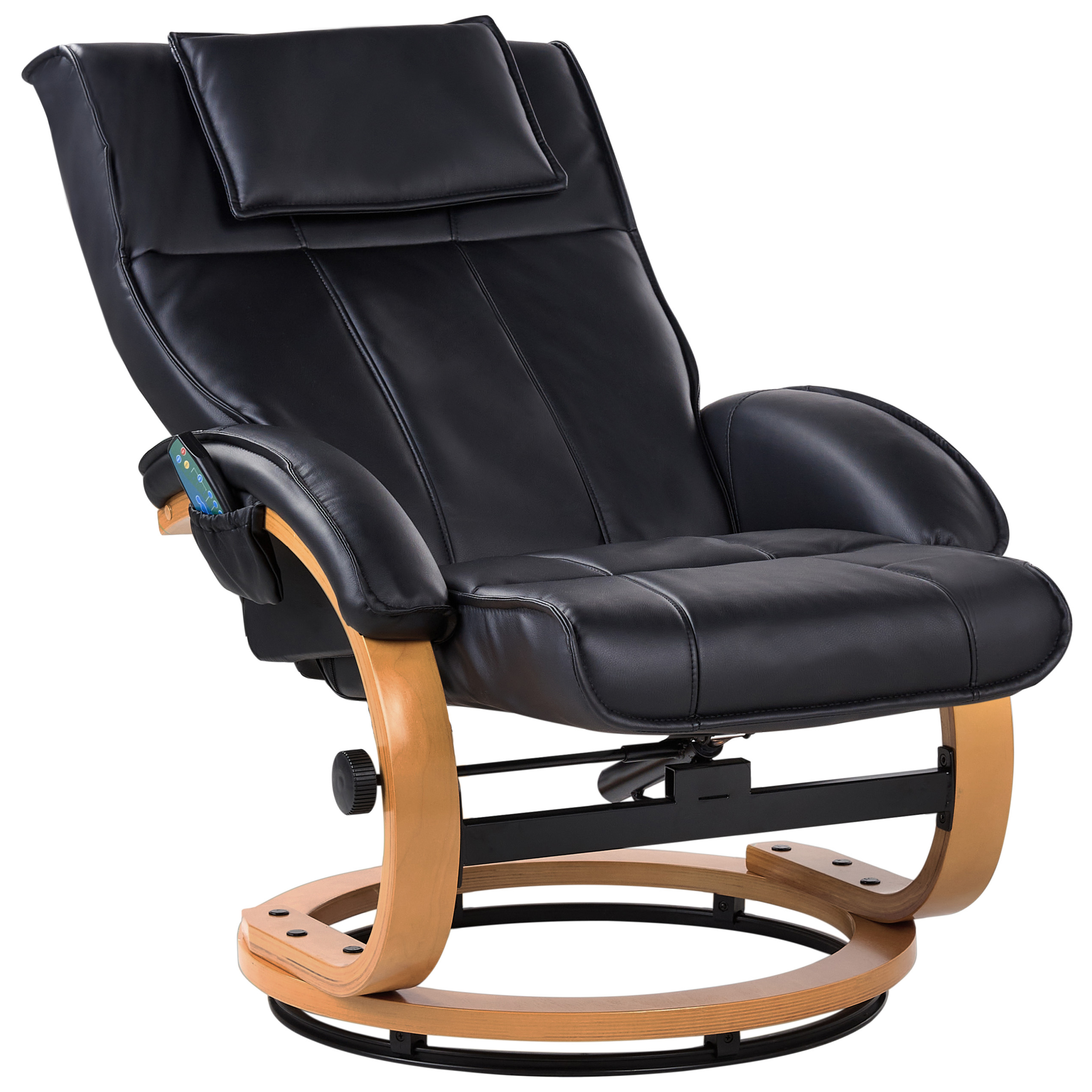 MAJESTIC Massage Chair with Stool Faux Leather Black [5]
