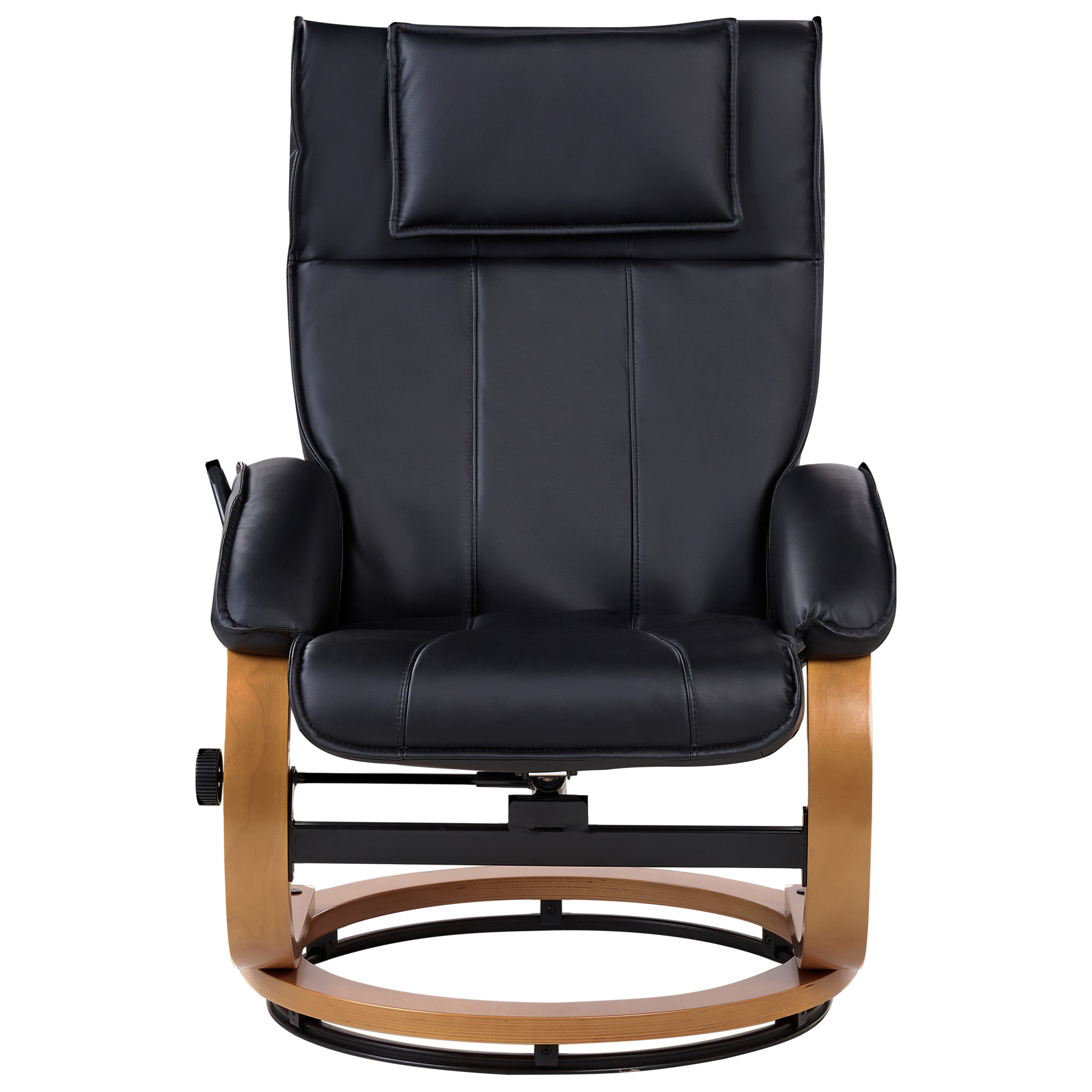 MAJESTIC Massage Chair with Stool Faux Leather Black [6]