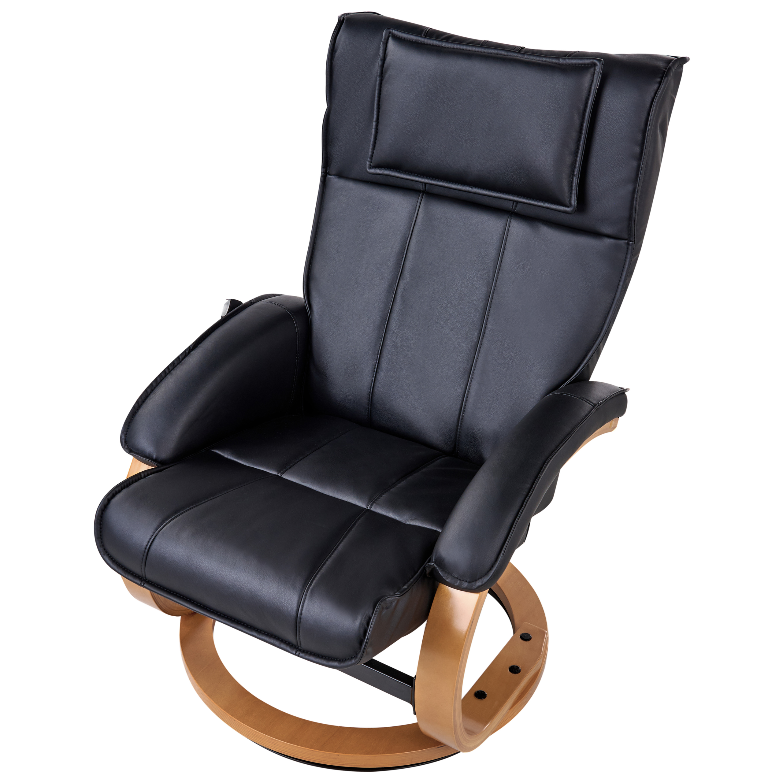 MAJESTIC Massage Chair with Stool Faux Leather Black [8]