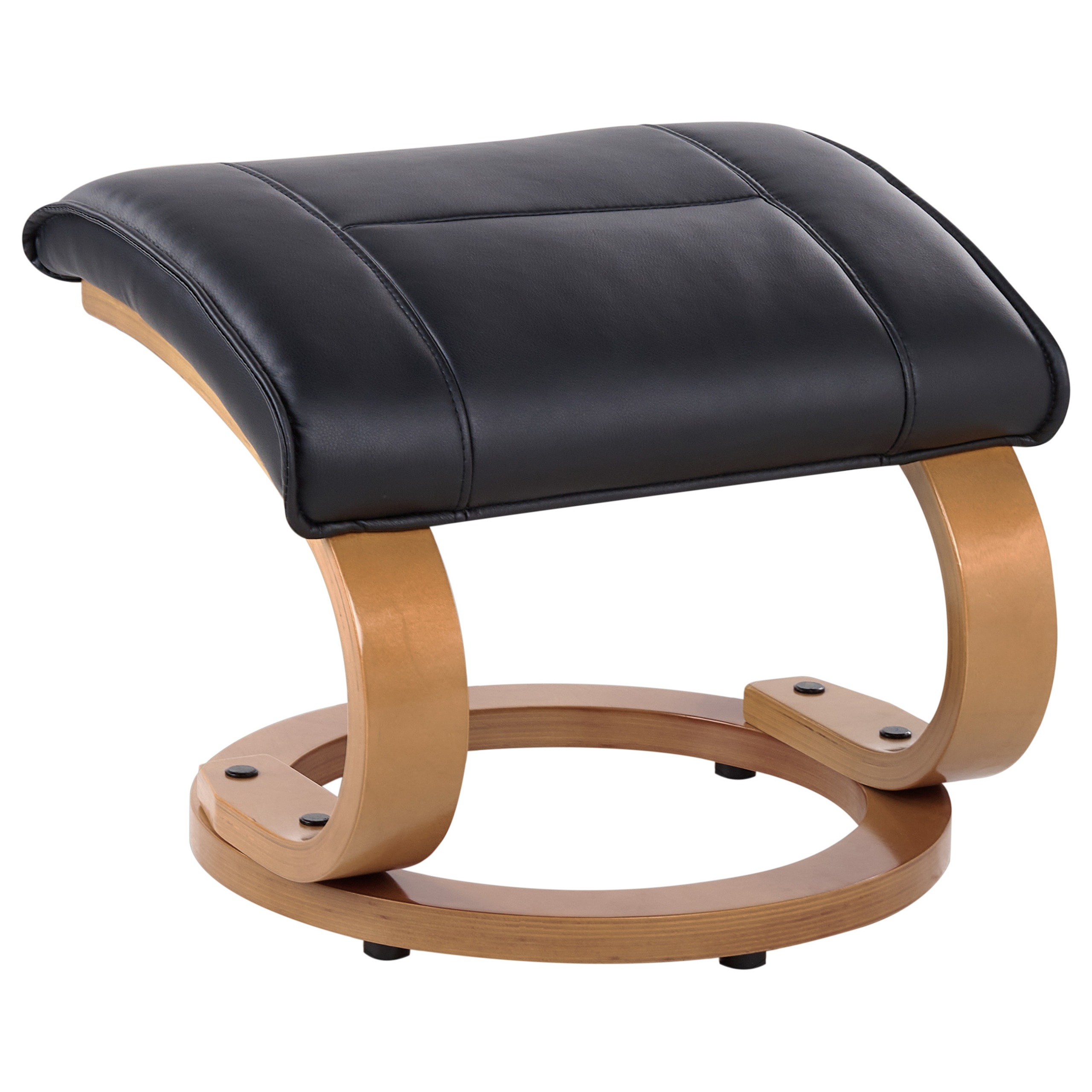 MAJESTIC Massage Chair with Stool Faux Leather Black [9]