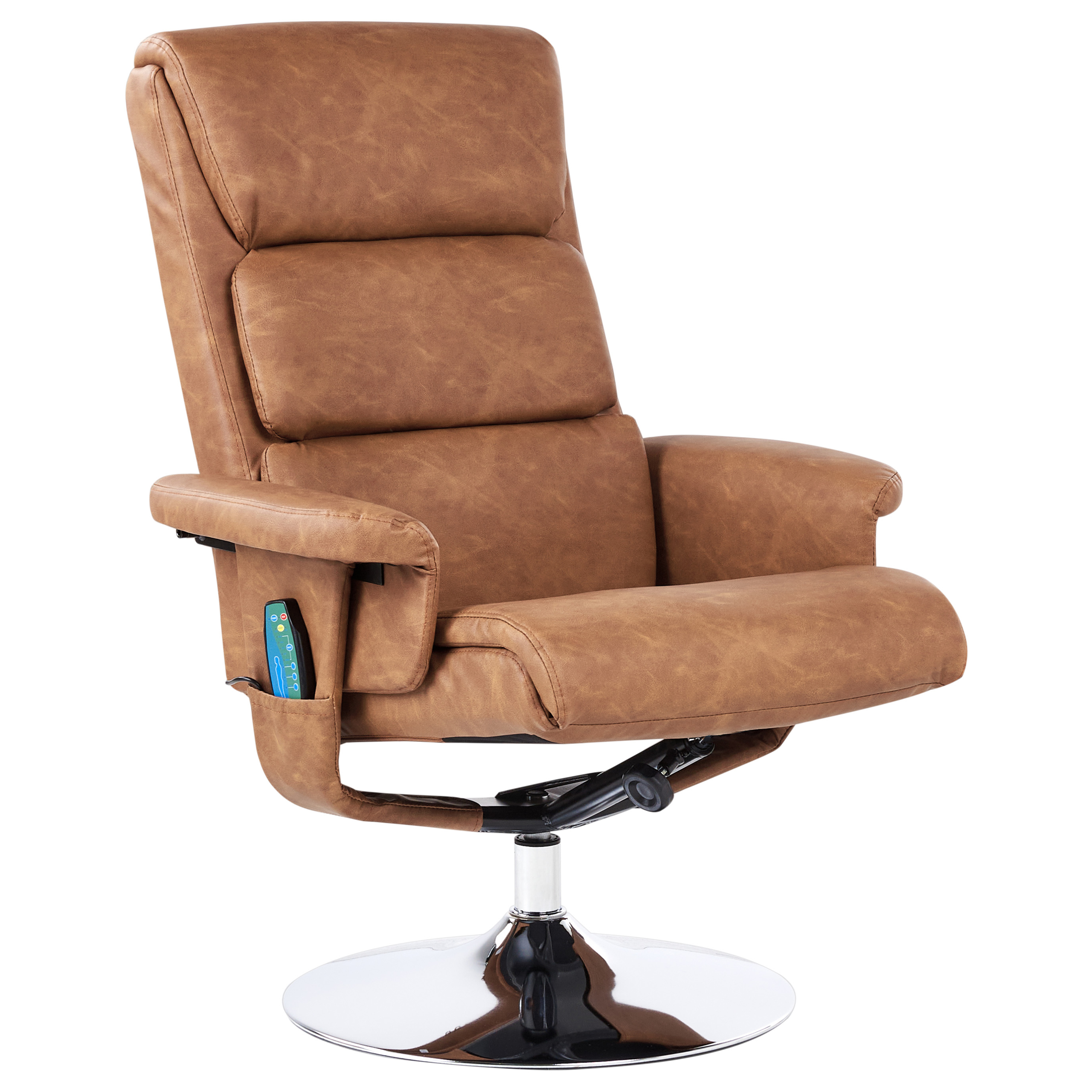 Fotoliu de masaj LEGEND cu taburet Piele ecologică Maro [4]