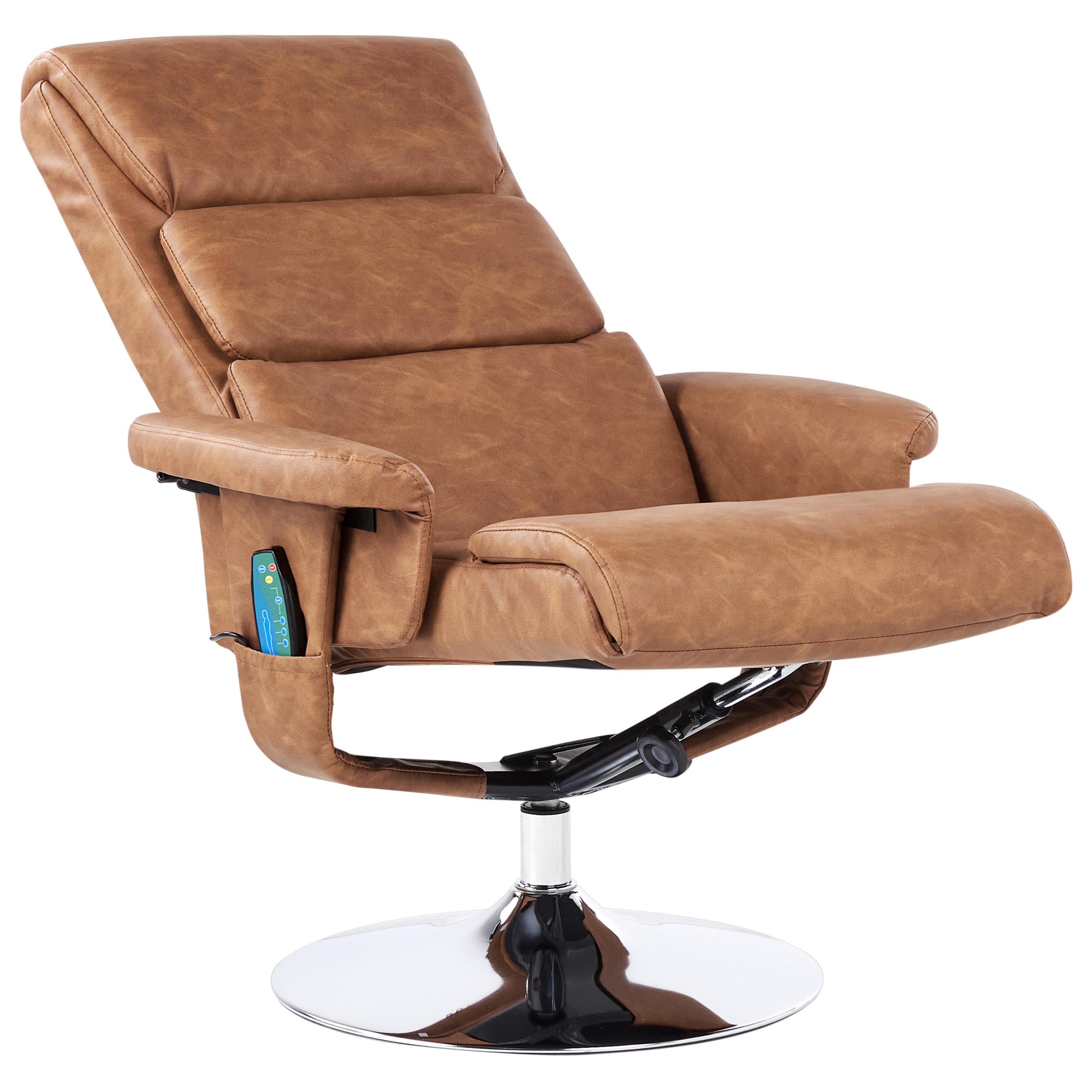Fotoliu de masaj LEGEND cu taburet Piele ecologică Maro [6]