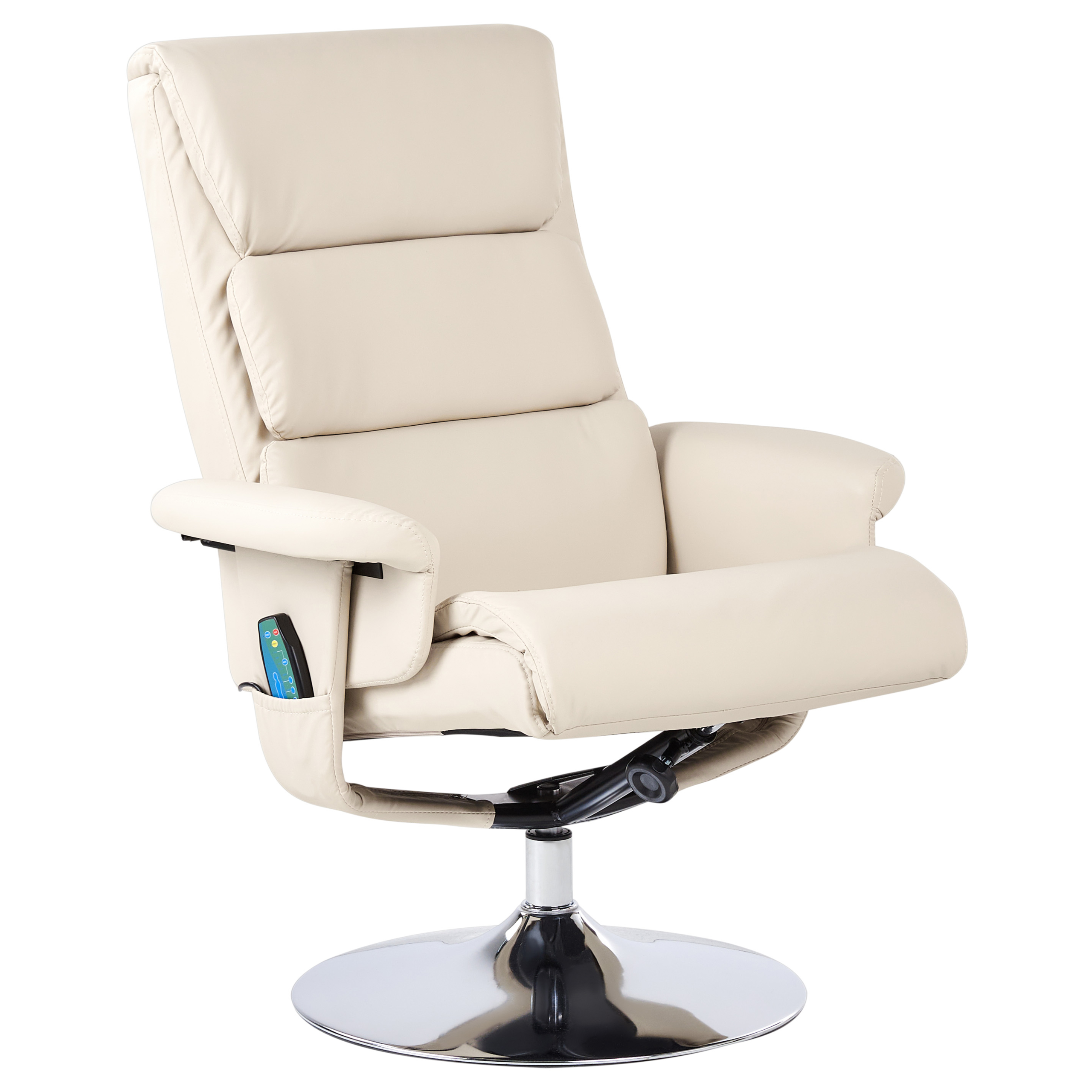 LEGEND massage armchair with stool Eco-leather Light beige [4]