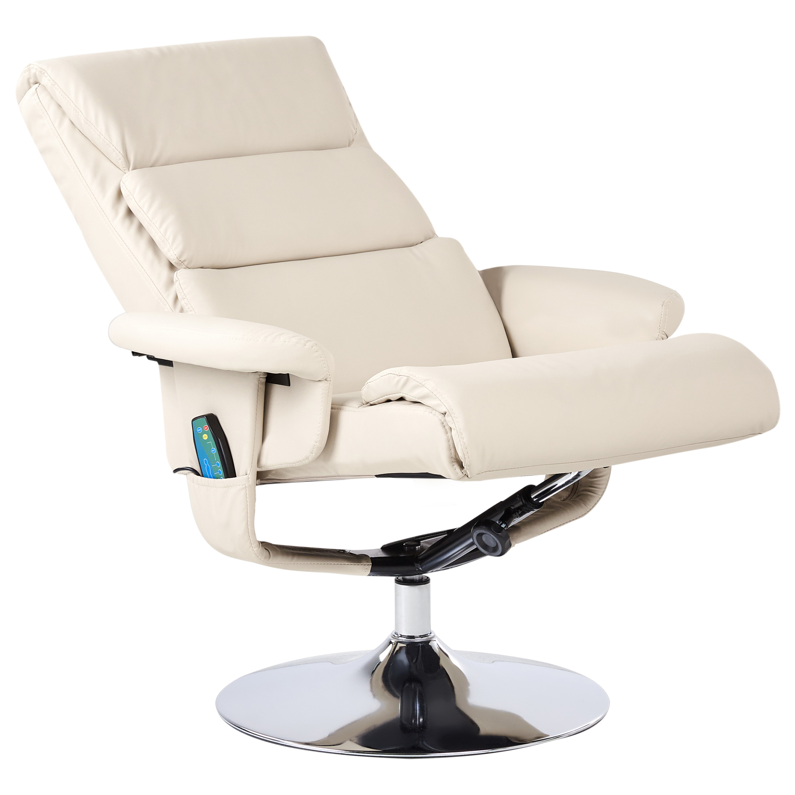 LEGEND massage armchair with stool Eco-leather Light beige [5]