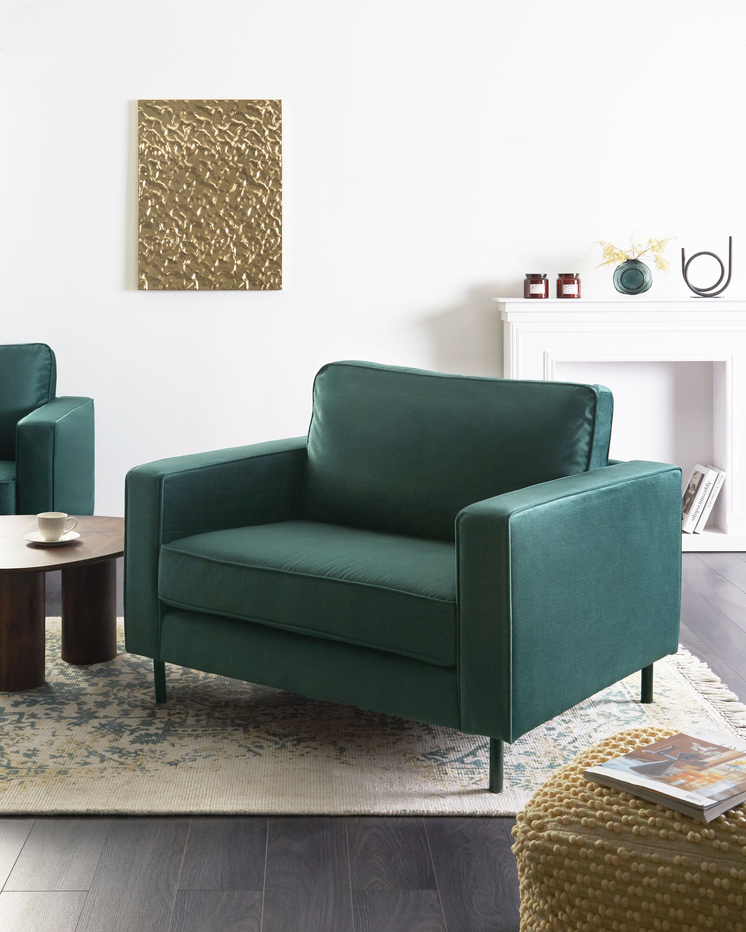 Fotoliu - Fotoliu SAVALEN Catifea Verde închis