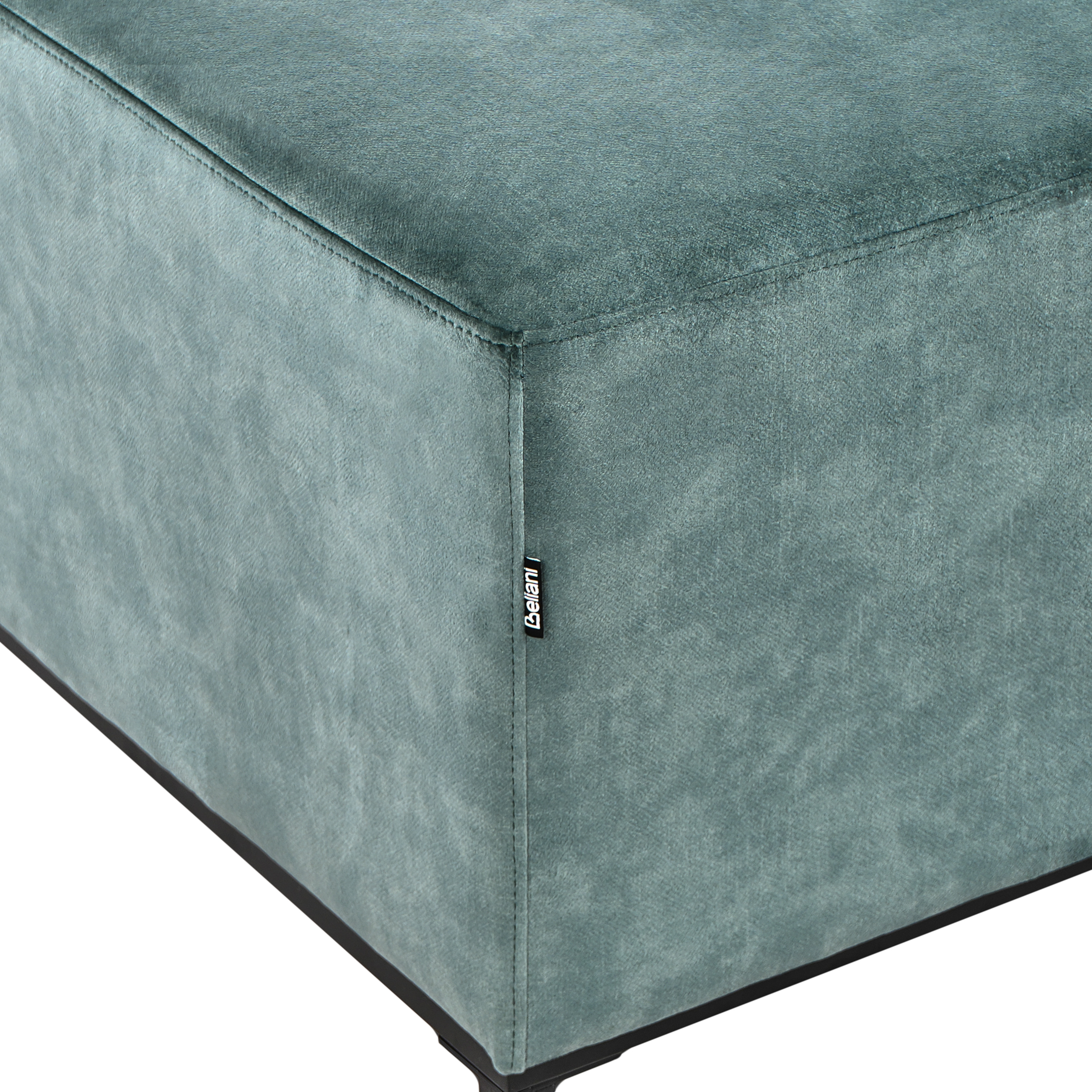 5-seater corner sofa OSLO Velvet Green blue with ottoman Left [8]