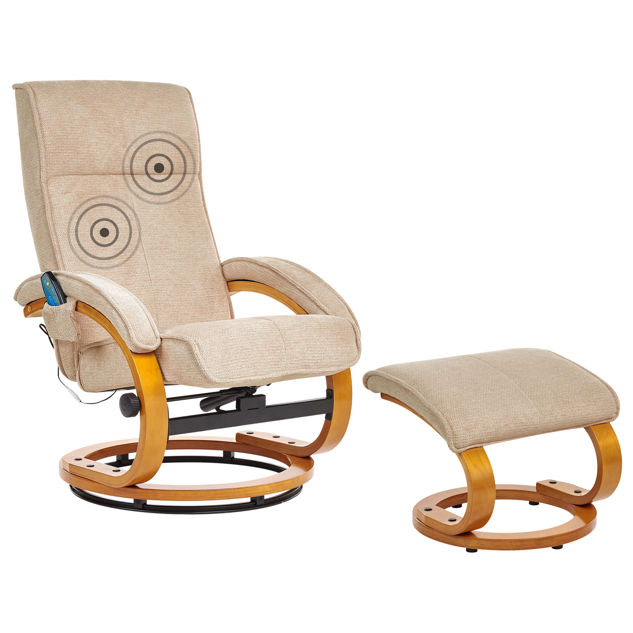 HERO massage chair with stool Beige [2]
