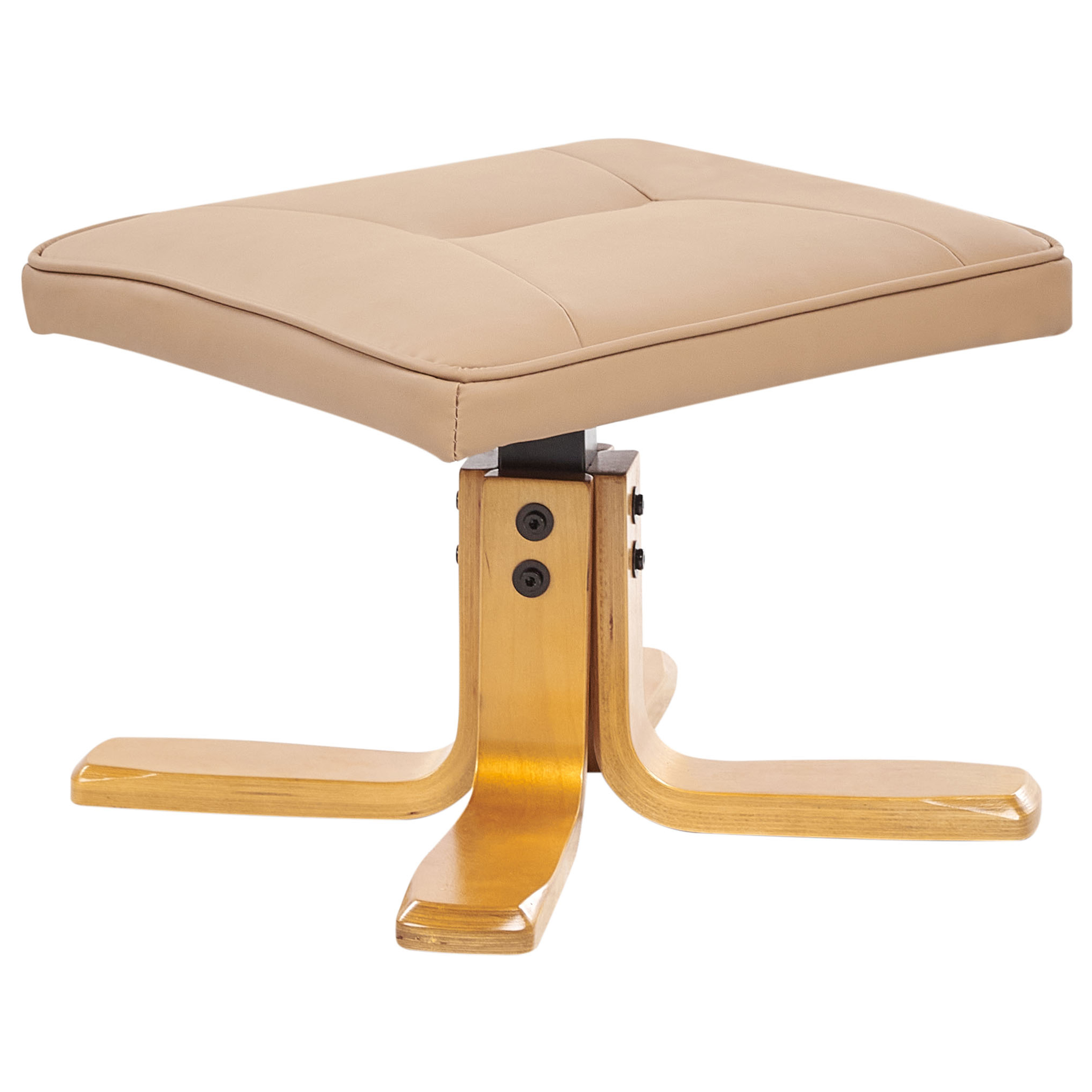 Fotoliu de masaj RELAXPRO cu taburet Piele ecologică Maro deschis [8]