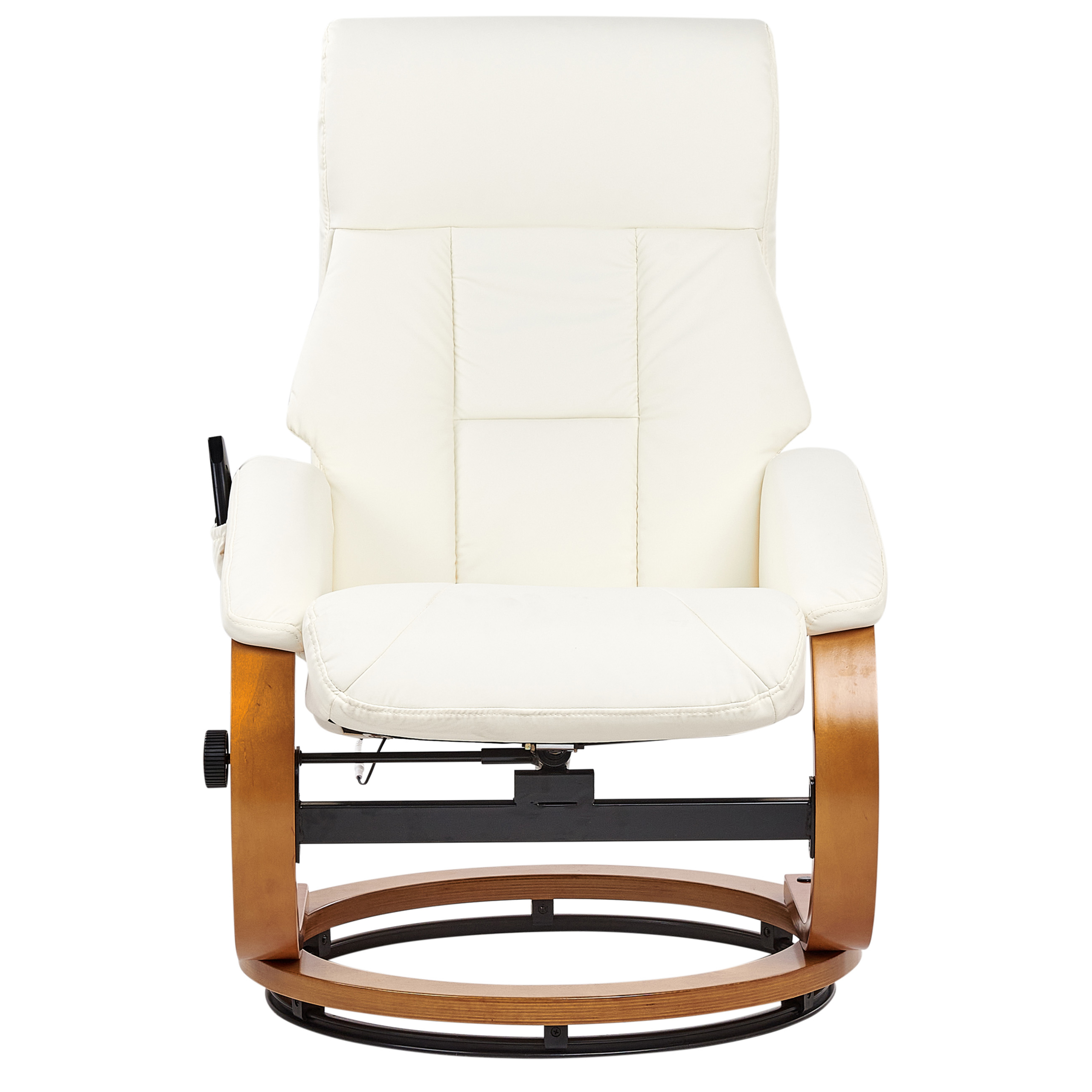 FORCE massage armchair with stool Eco-leather White [4]