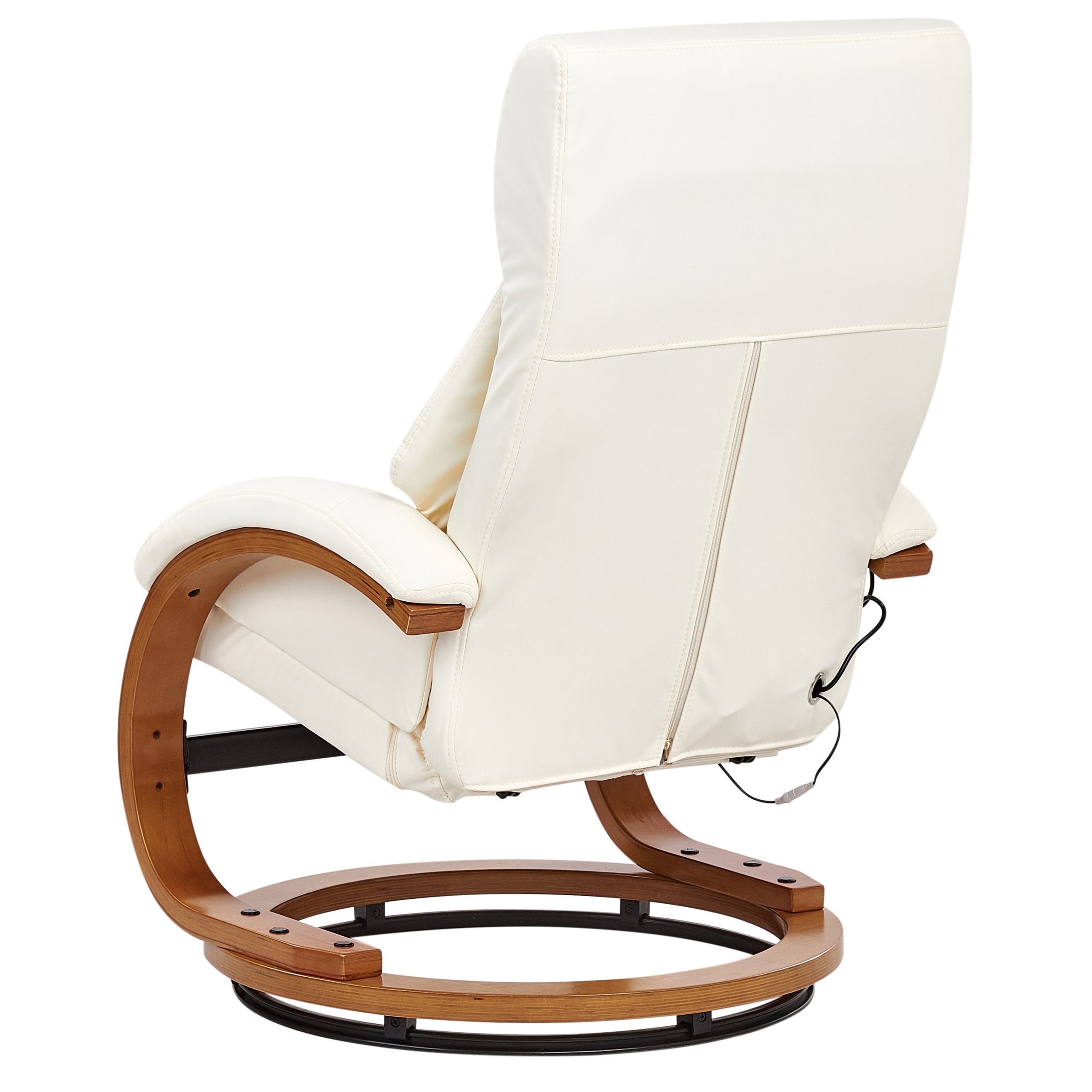 FORCE massage armchair with stool Eco-leather White [5]