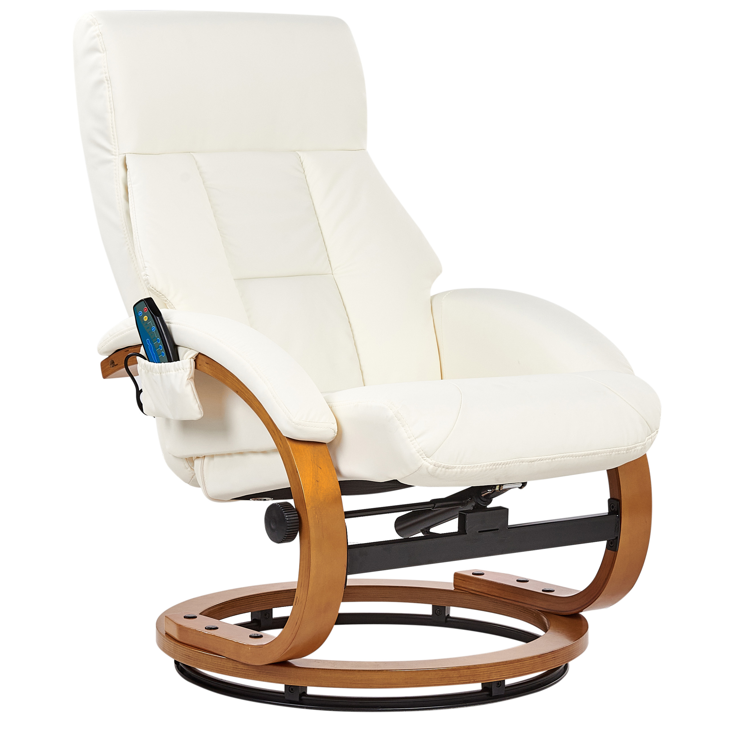 FORCE massage armchair with stool Eco-leather White [6]