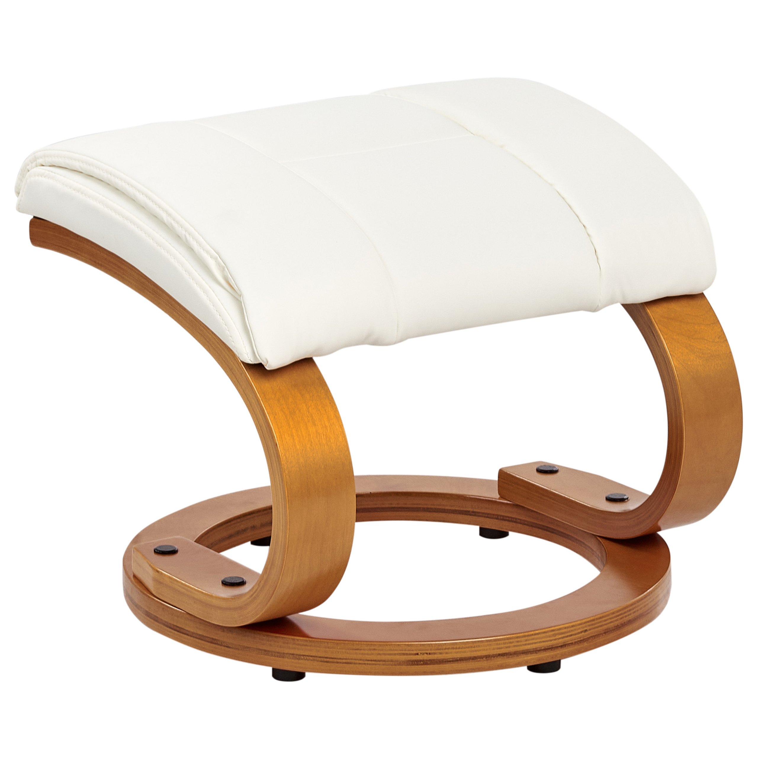 FORCE massage armchair with stool Eco-leather White [9]