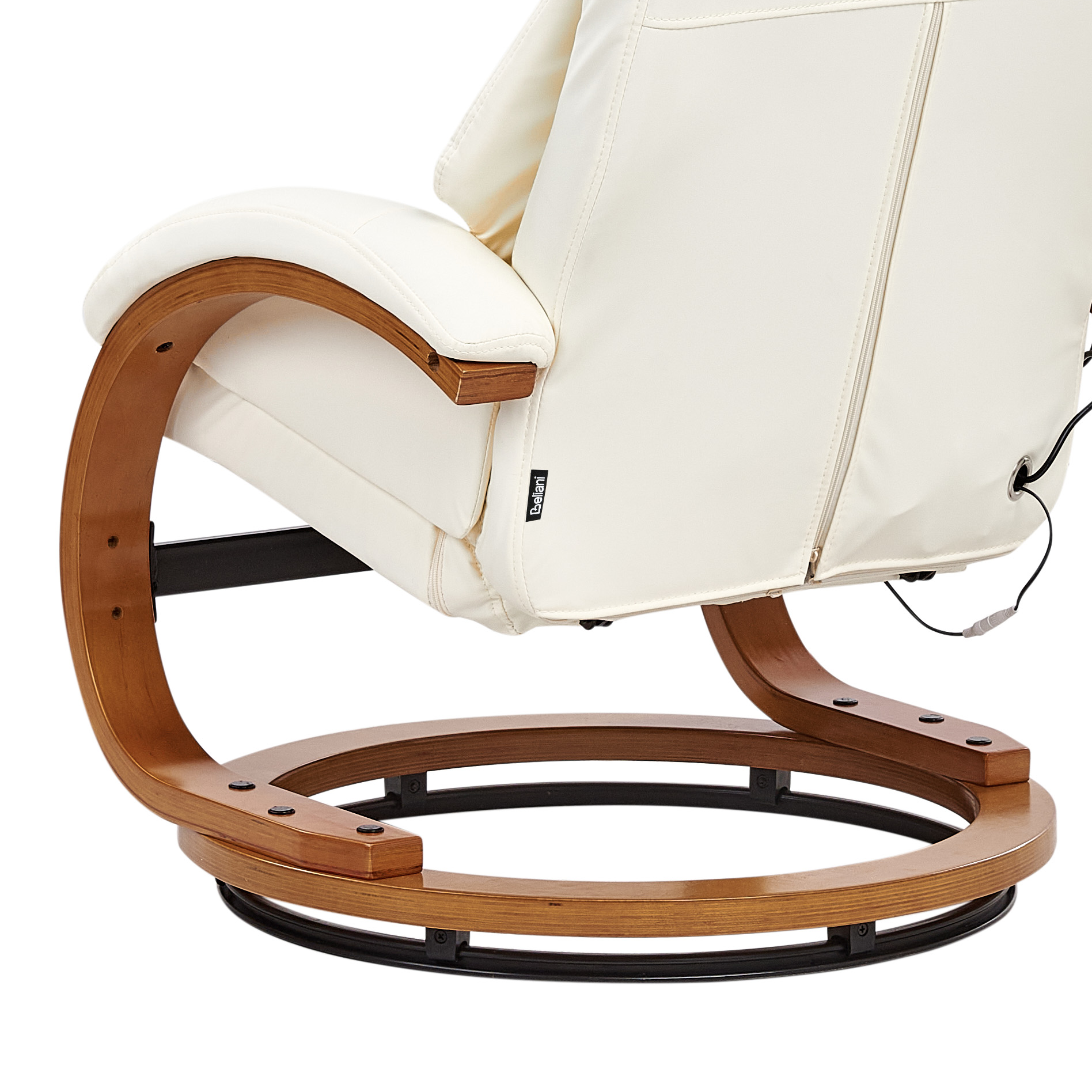 FORCE massage armchair with stool Eco-leather White [8]
