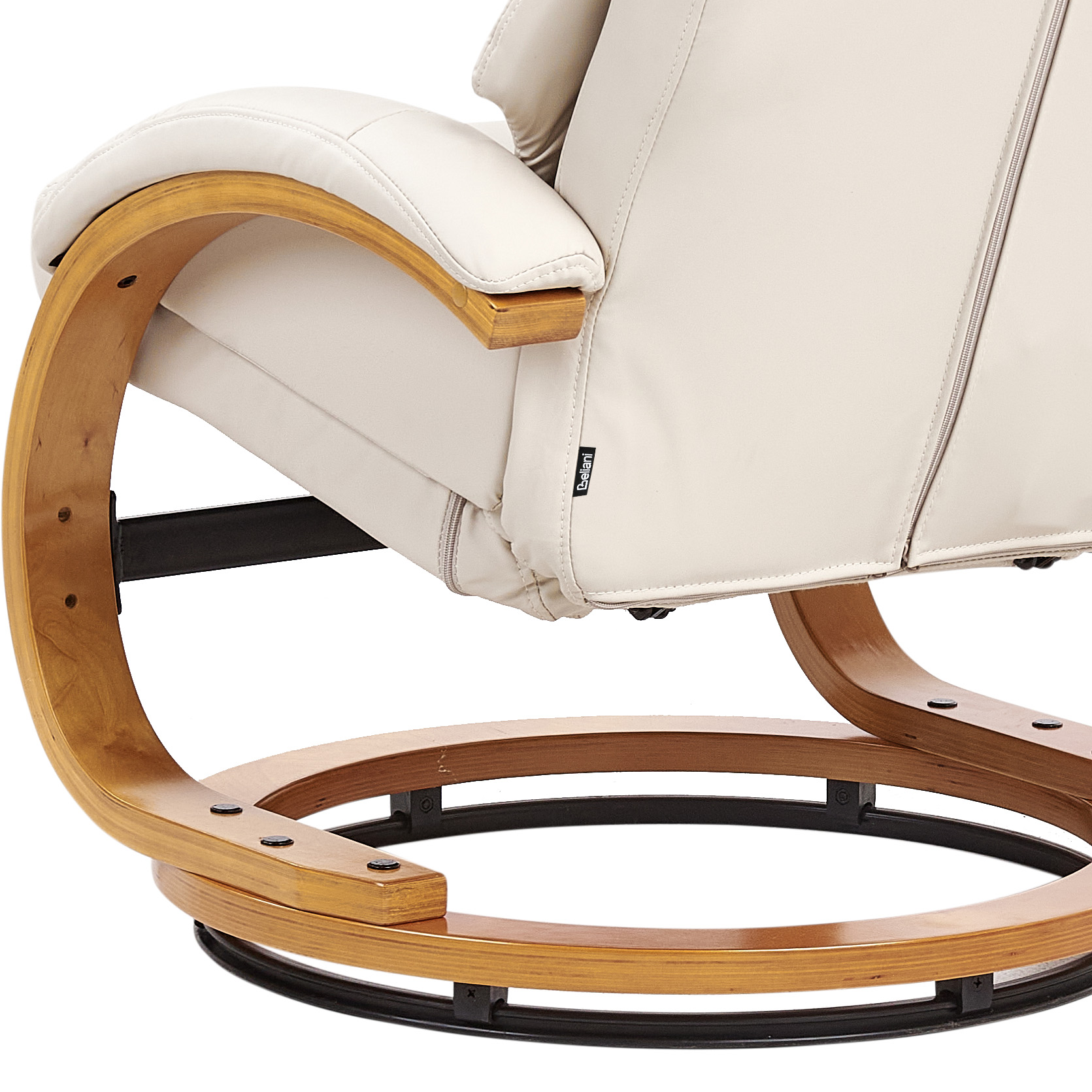 FORCE massage armchair with stool Eco-leather Light beige [8]