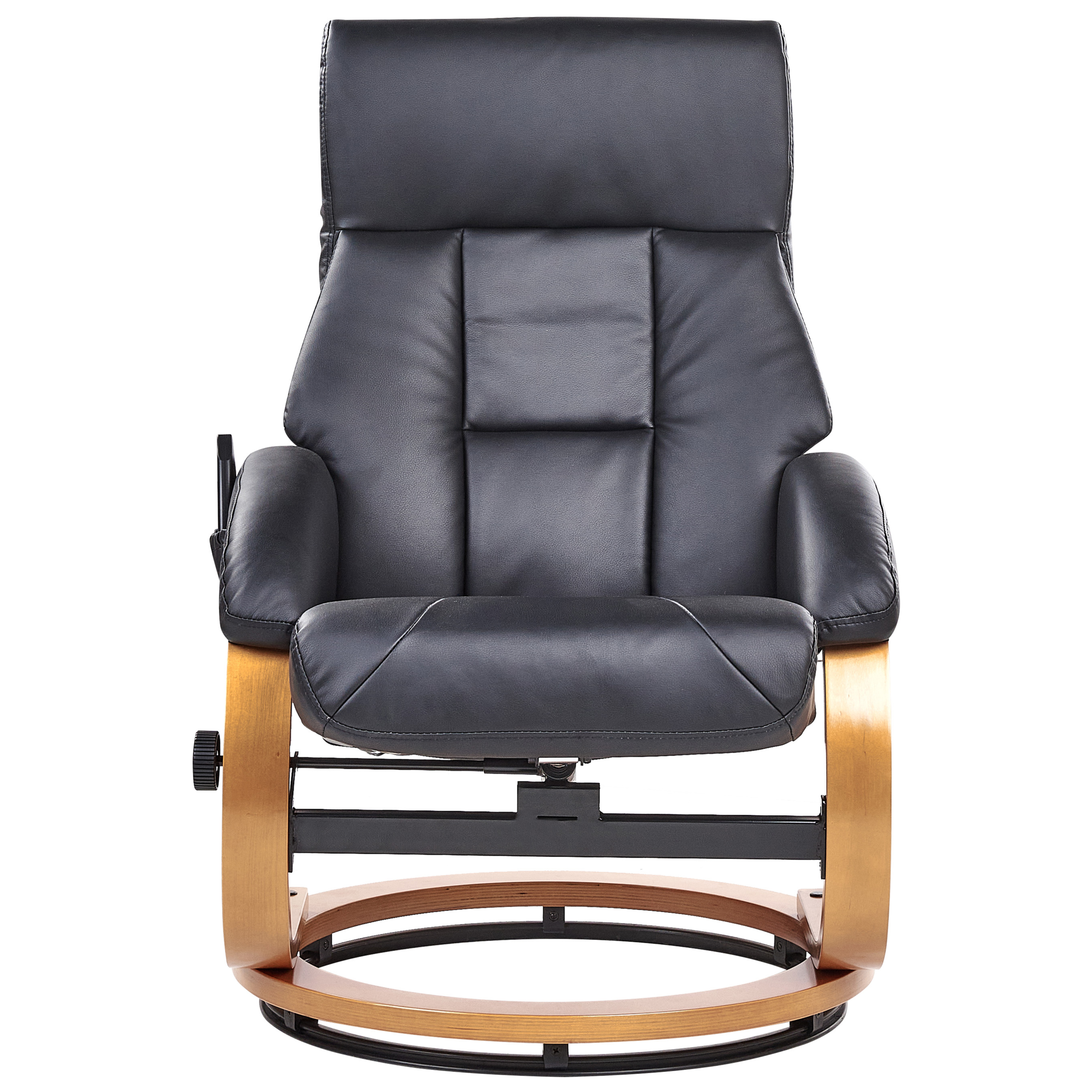 FORCE massage armchair with stool Faux leather Black [4]