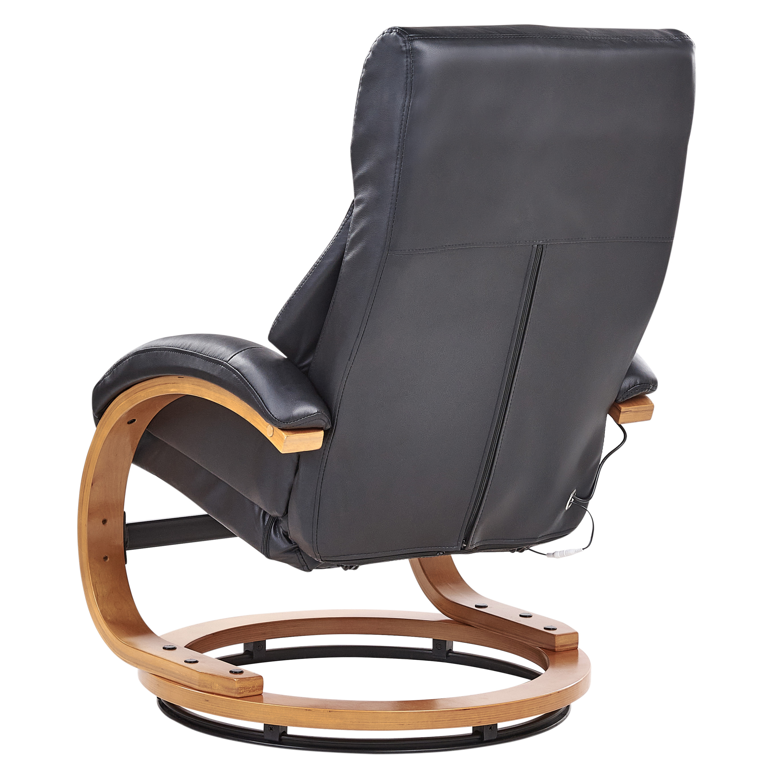 FORCE massage armchair with stool Faux leather Black [5]