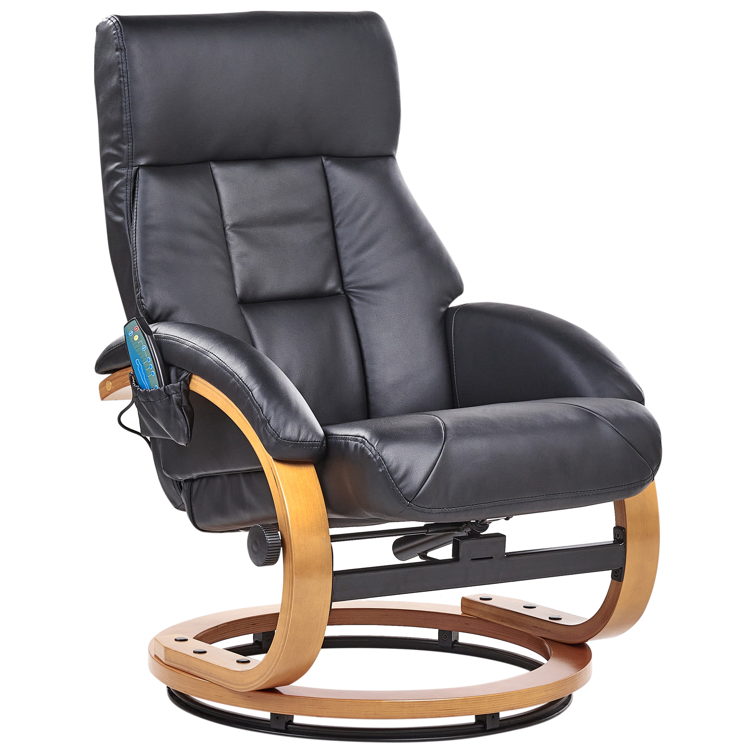 FORCE massage armchair with stool Faux leather Black [6]