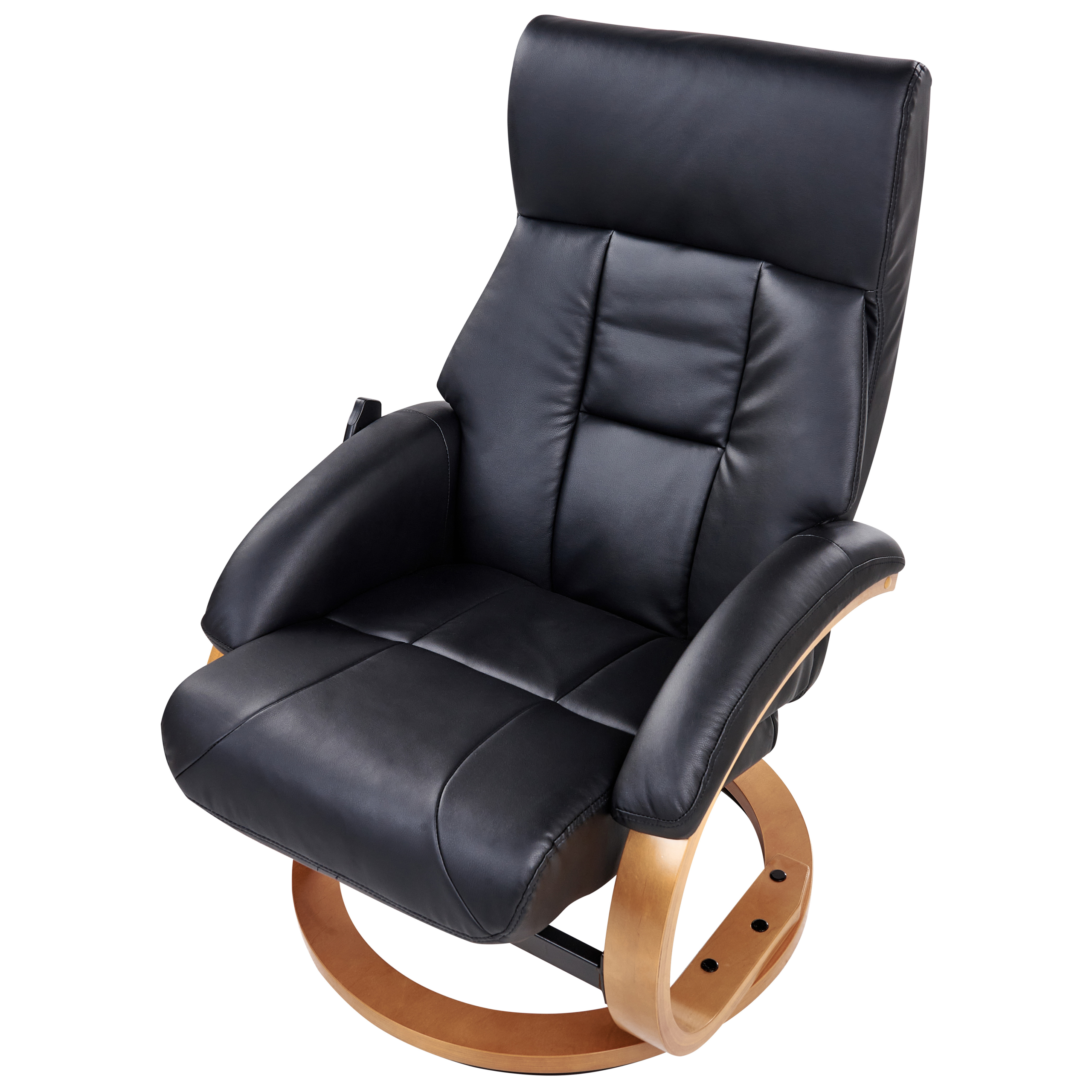 FORCE massage armchair with stool Faux leather Black [7]
