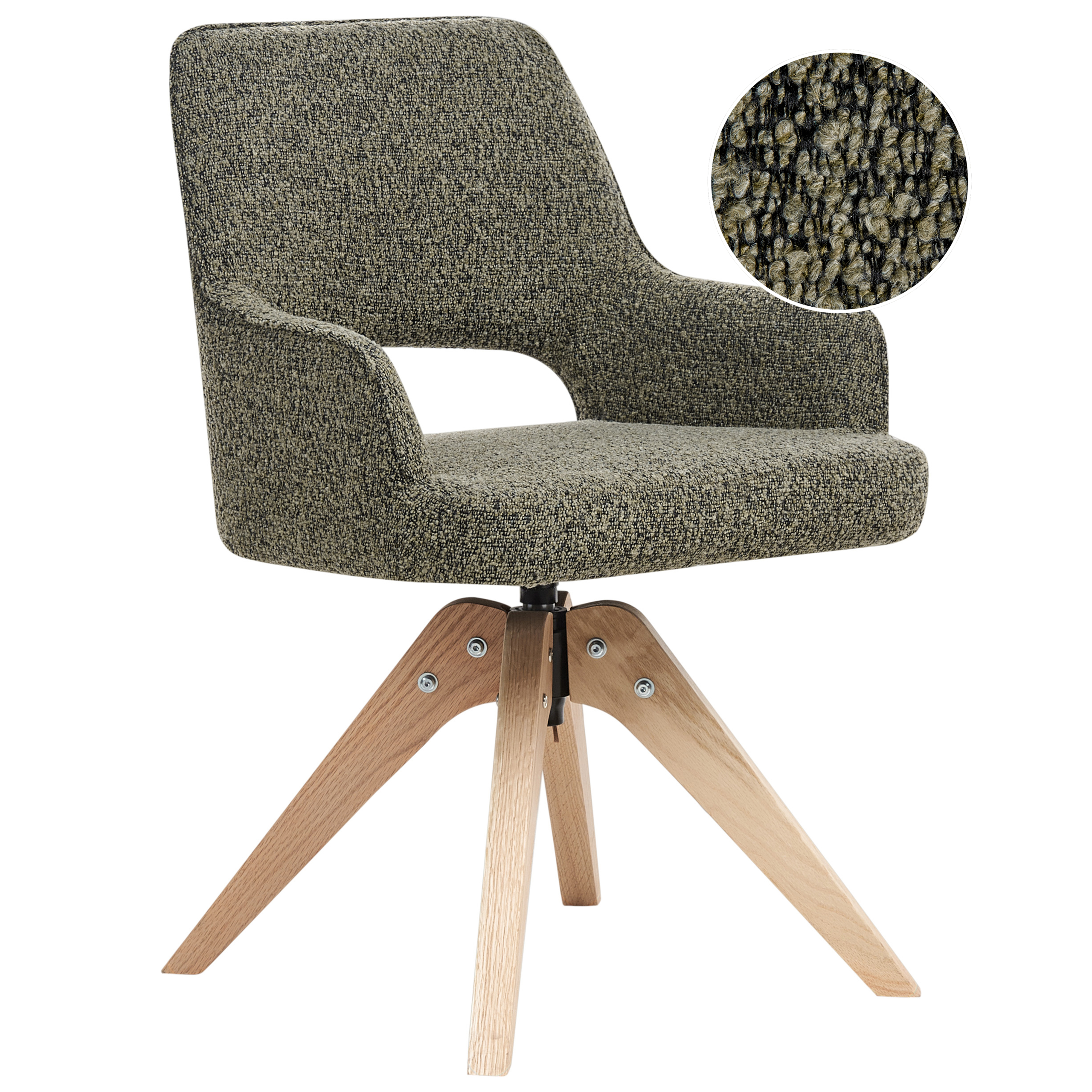 Dining chair Swivel MORAVIA Boucle Green [2]