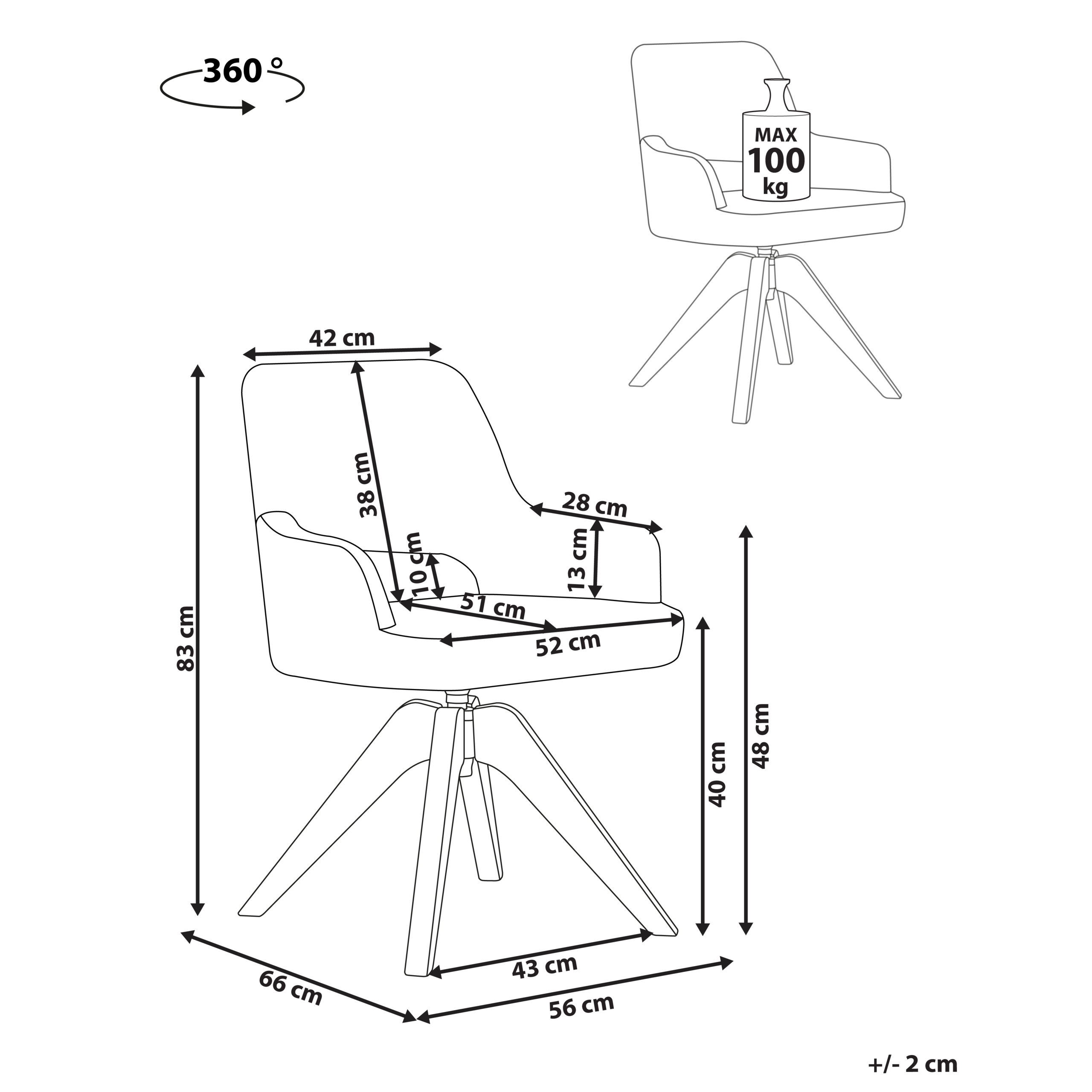 Dining chair Swivel MORAVIA Boucle Green [3]