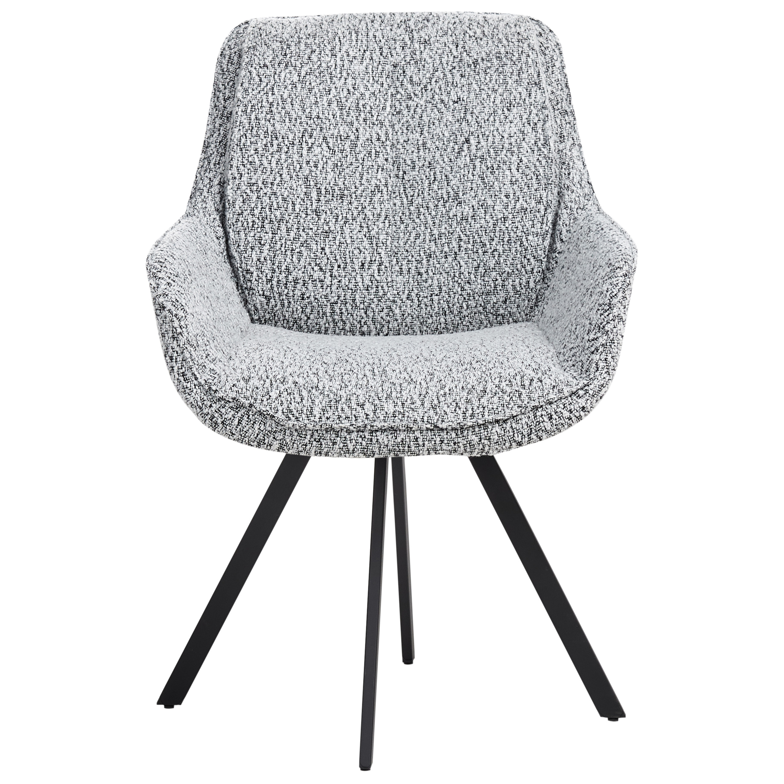 Dining chair MARCELLUS Boucle swivel Black/White [5]