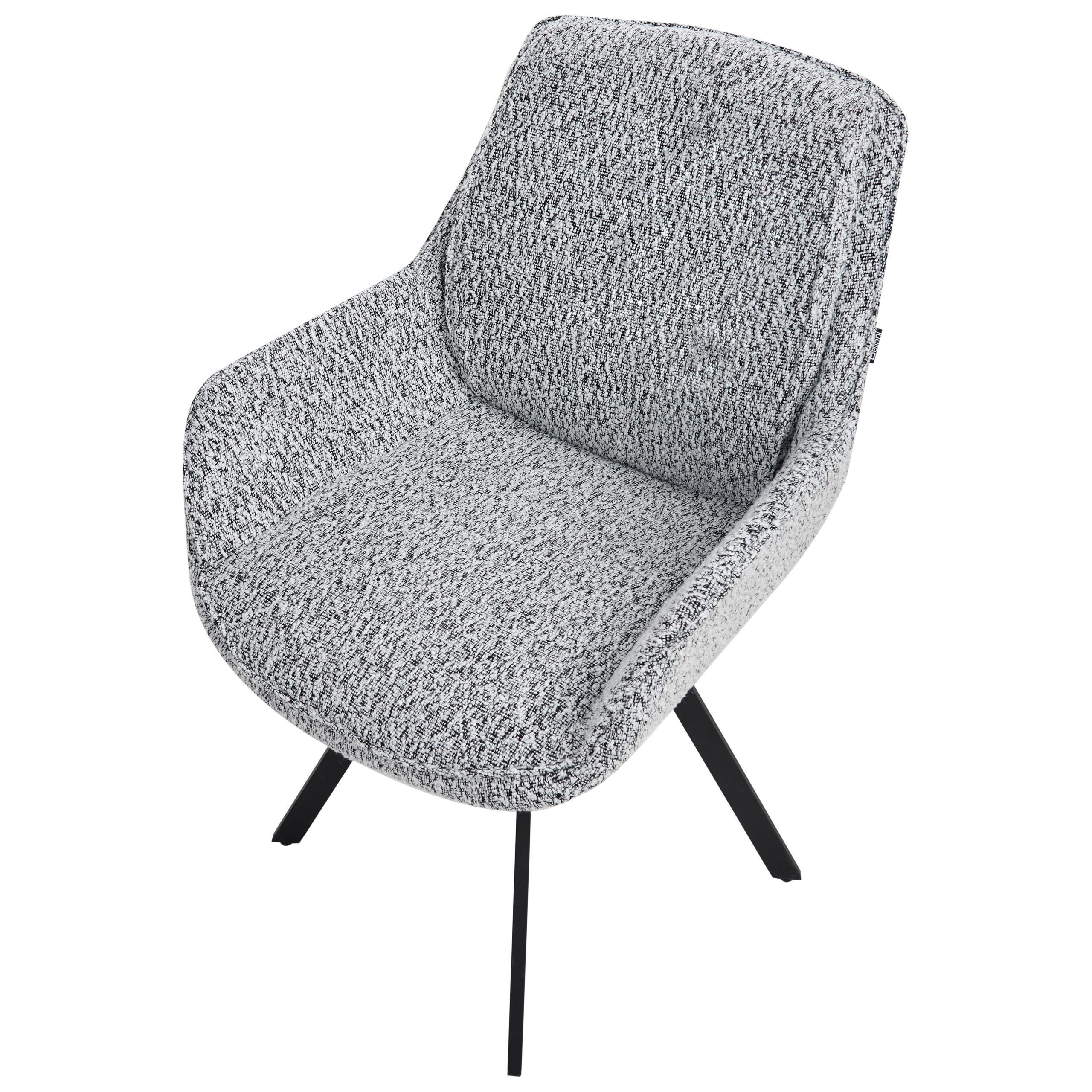 Dining chair MARCELLUS Boucle swivel Black/White [7]