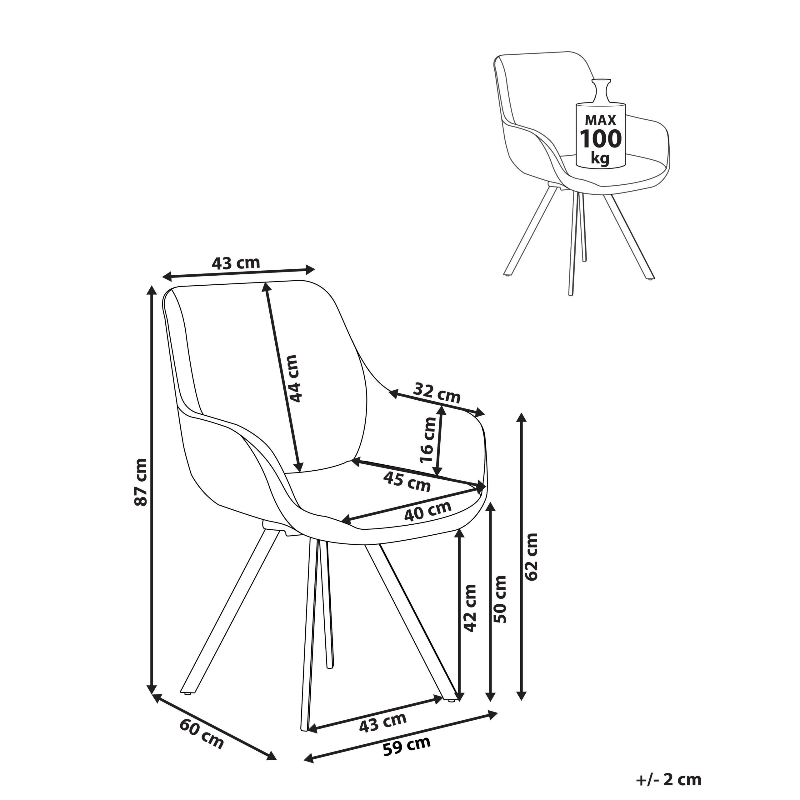 Dining chair MARCELLUS Boucle swivel Black/White [3]