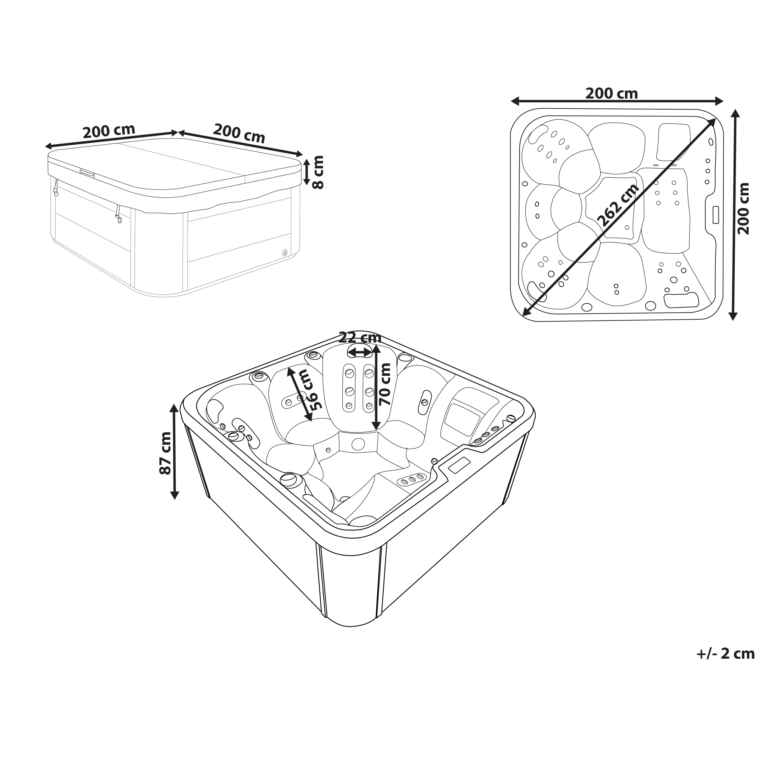 Jacuzzi exterior cu LED CALIMA Alb [3]