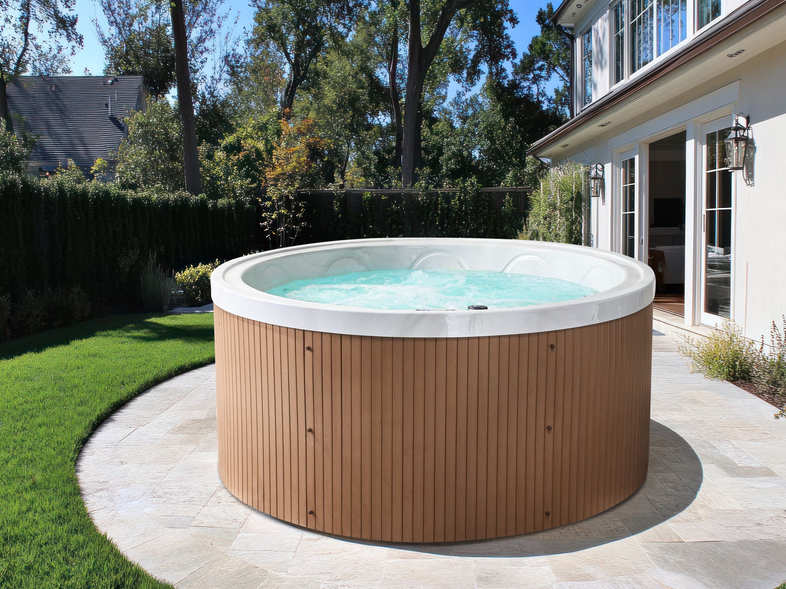 Cazi de baie - Outdoor jacuzzi with LED MARFIL White