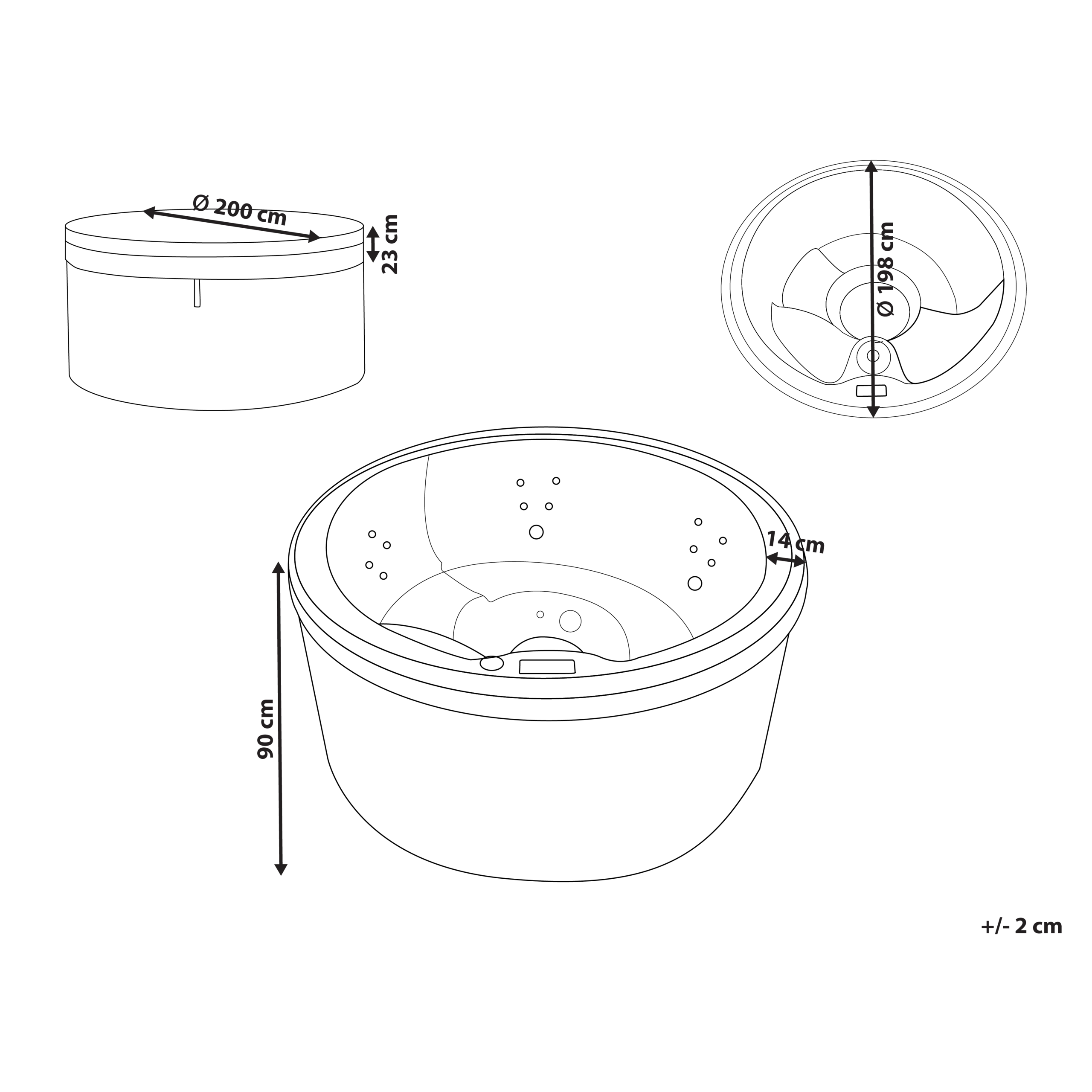 Jacuzzi exterior cu LED MARFIL Alb [3]