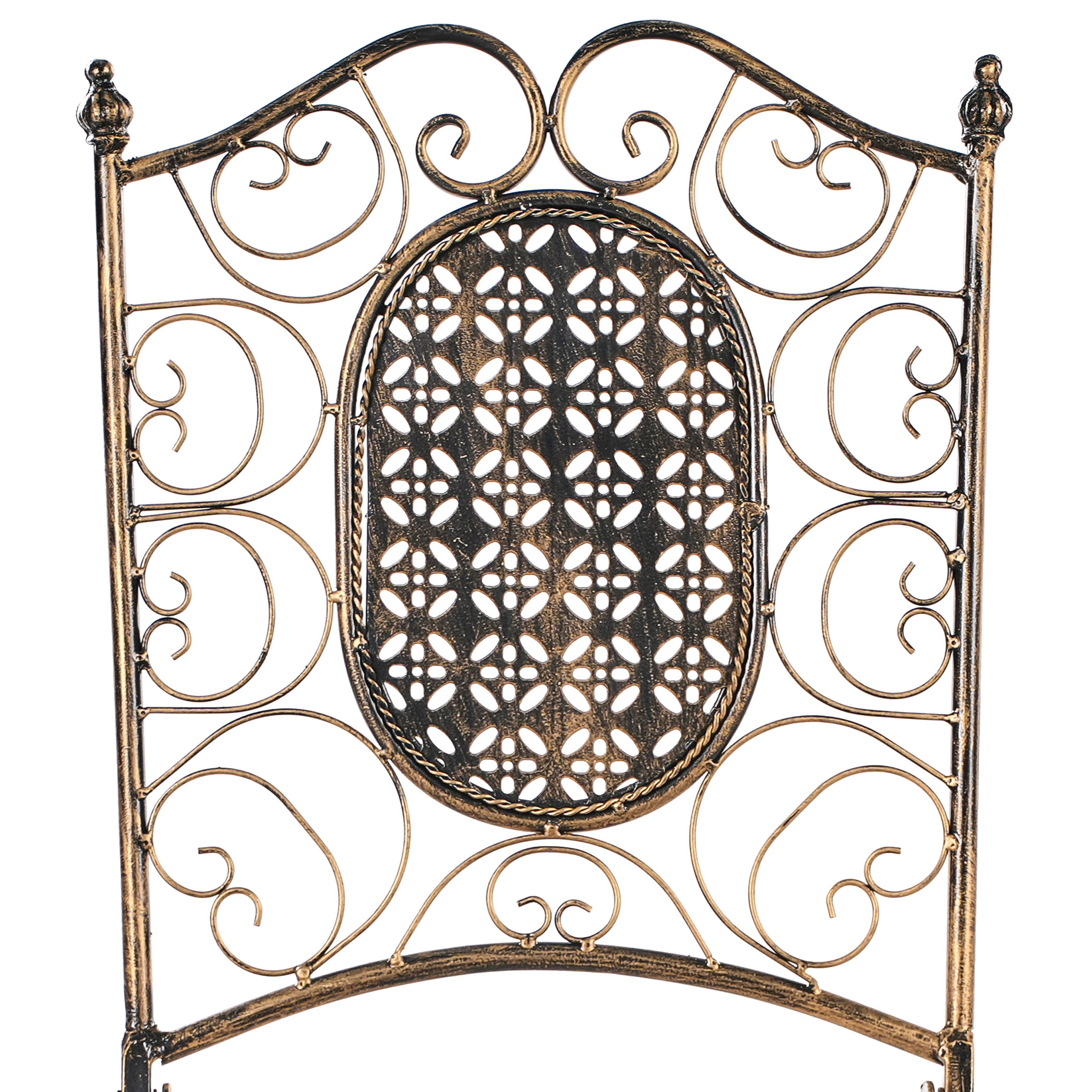 Set of 2 outdoor bar stools BORMIO Foldable Black Metal [9]