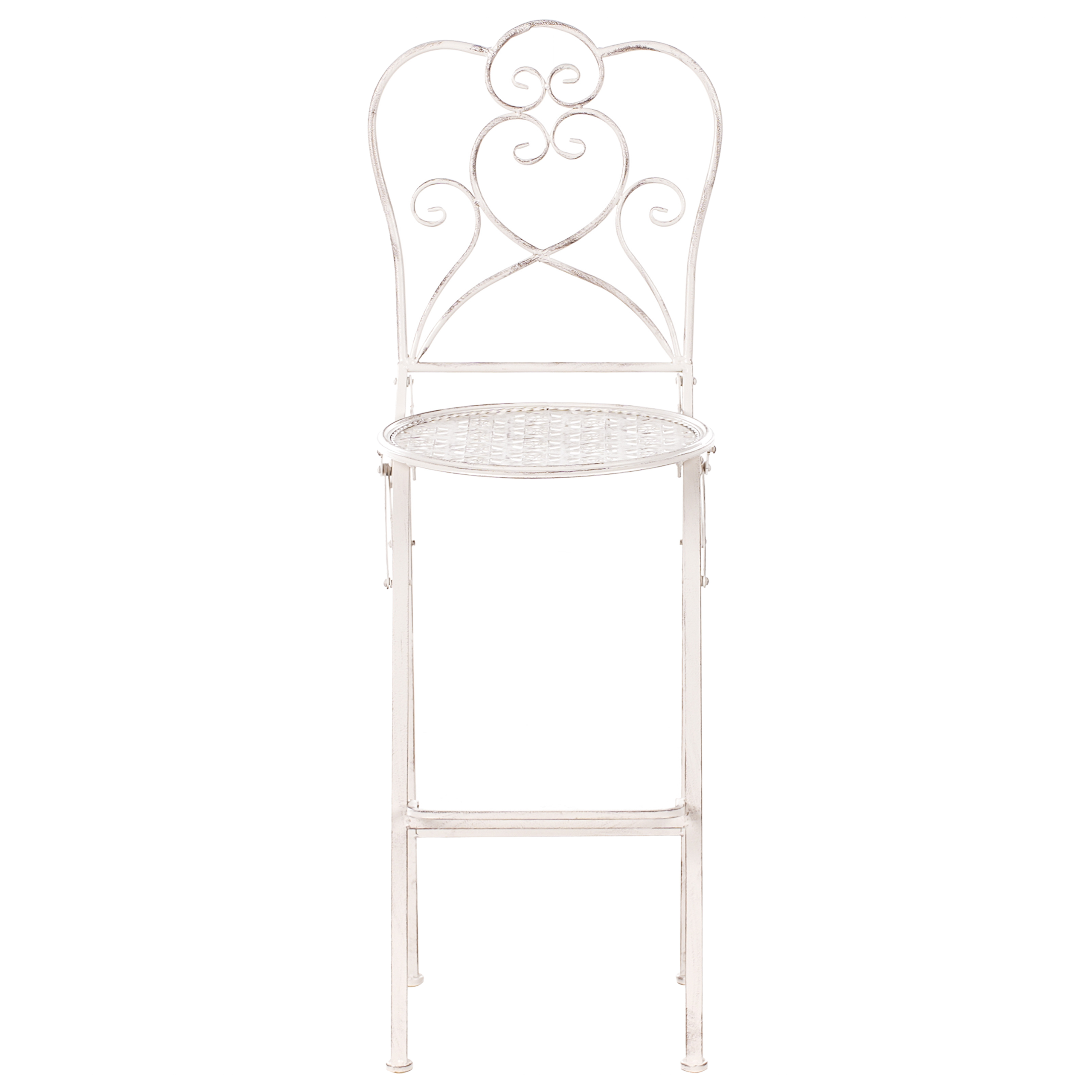 Set of 2 Outdoor Bar Stools TRIESTE Foldable Metal Light Beige [5]